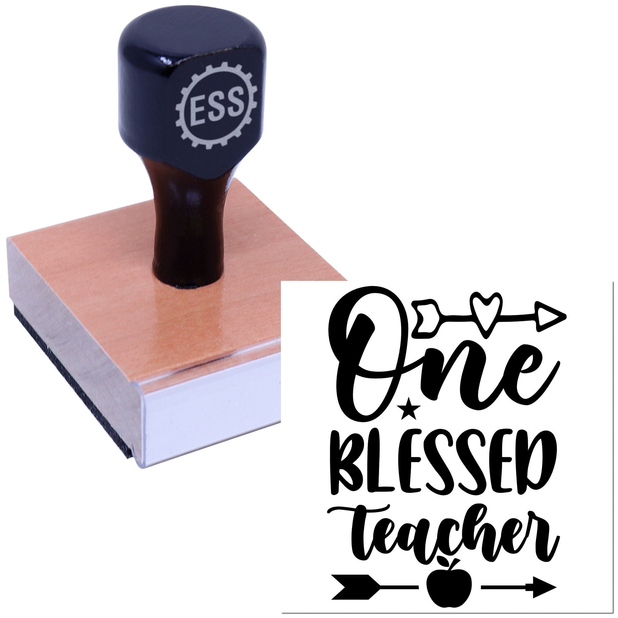 Blessed Apple Arrows Scrapbook Rubber Stamp