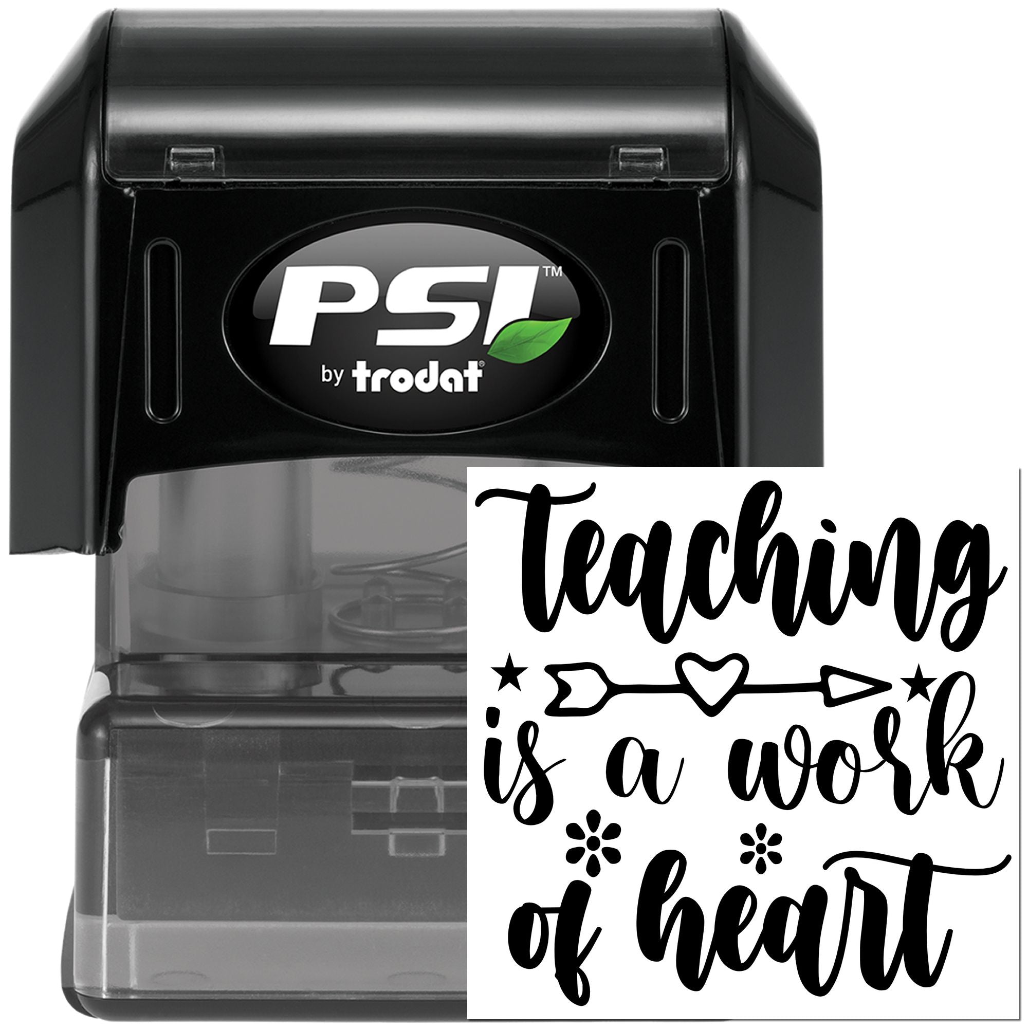 Pre-Inked Work Of Heart Handcraft Stamp