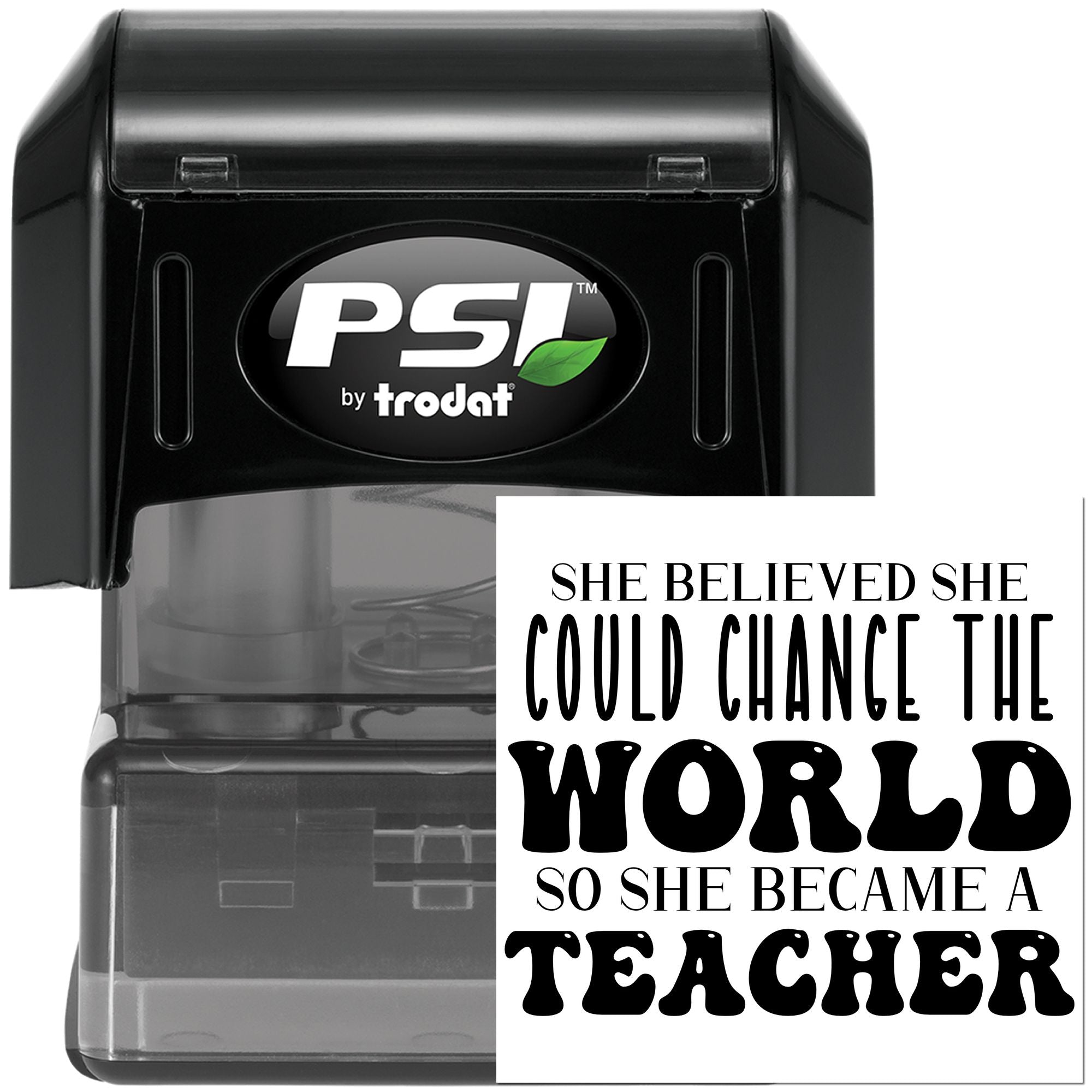 Pre-Inked World Changing Teacher Paper Goods Stamp