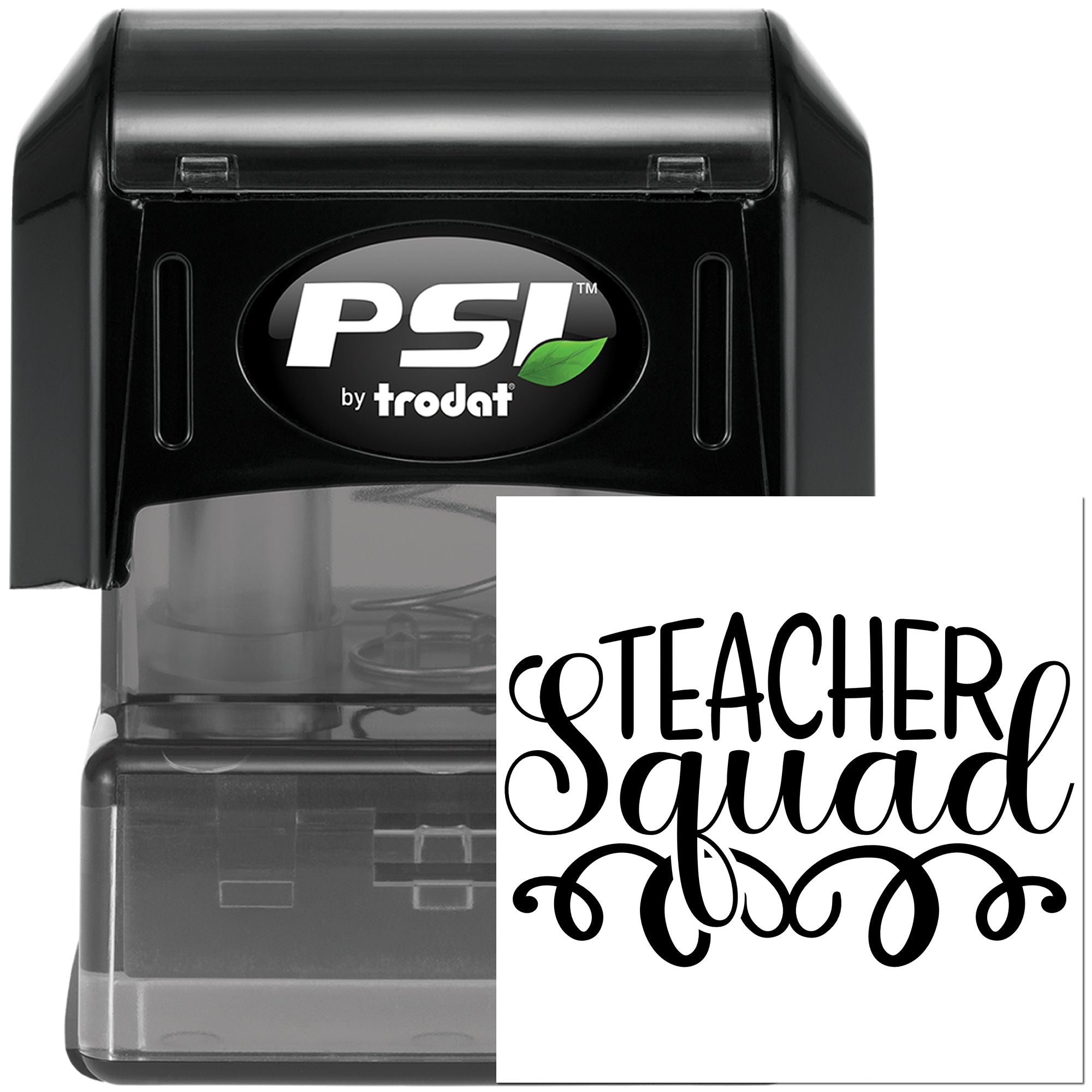 Pre-Inked Teacher Squad Logo Tag Stamp