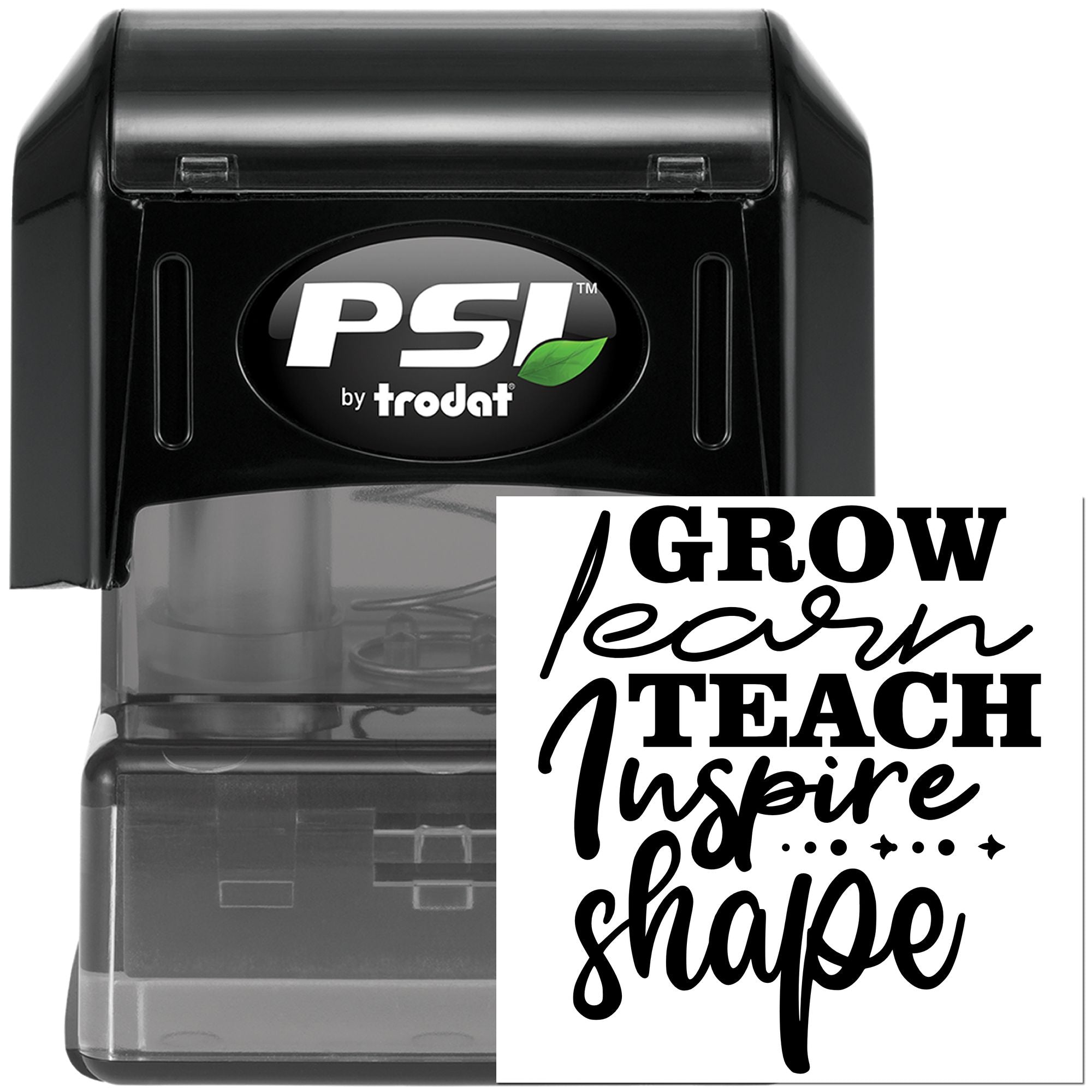 Pre-Inked Grow Learn Inspire Crafting Stamp