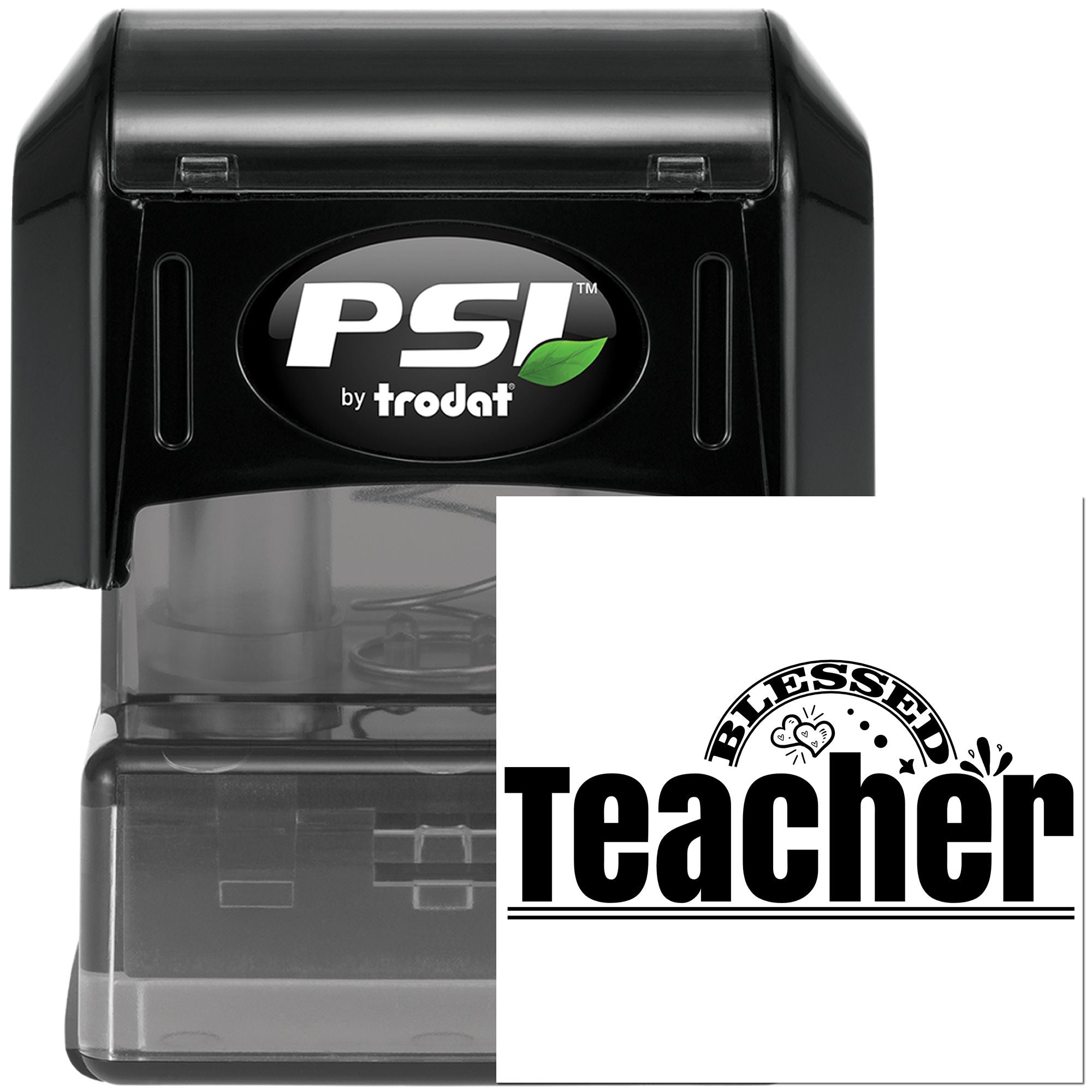 Pre-Inked Blessed Teacher Logo Card Stamp