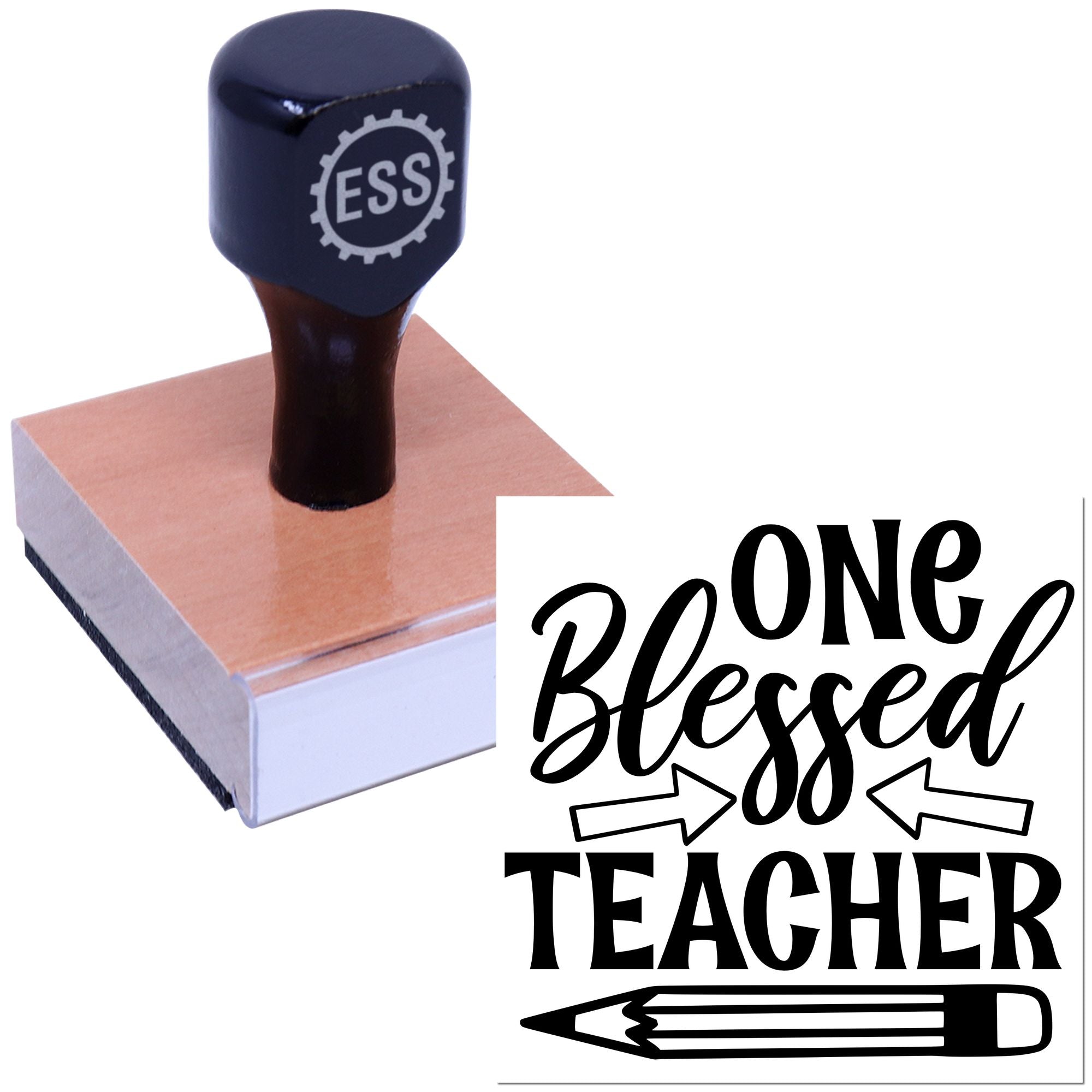 Blessed Teacher Sign Papercraft Rubber Stamp