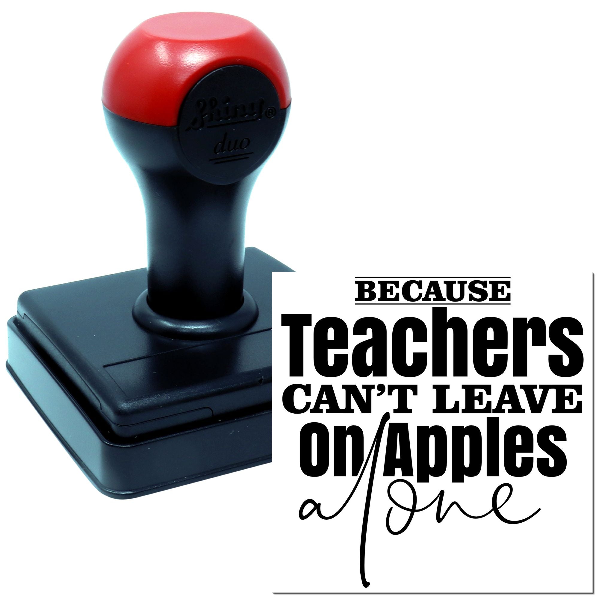 Duo Teachers Can't Leave Apples Alone Hand Stamp