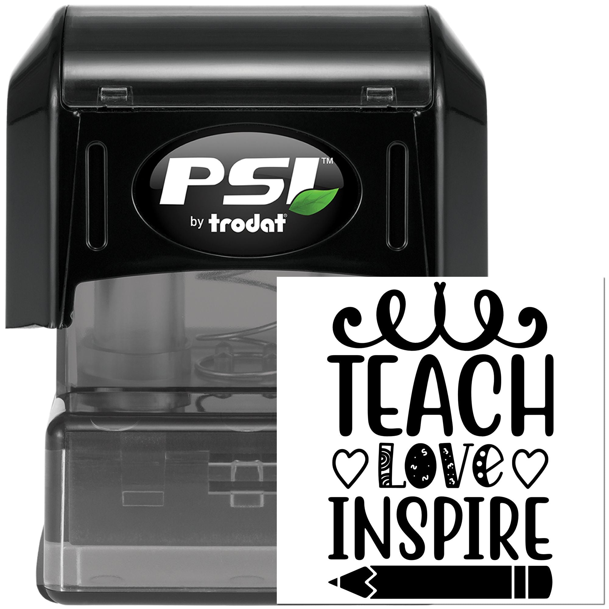 Pre-Inked Teach Love Inspire Craft Stamp