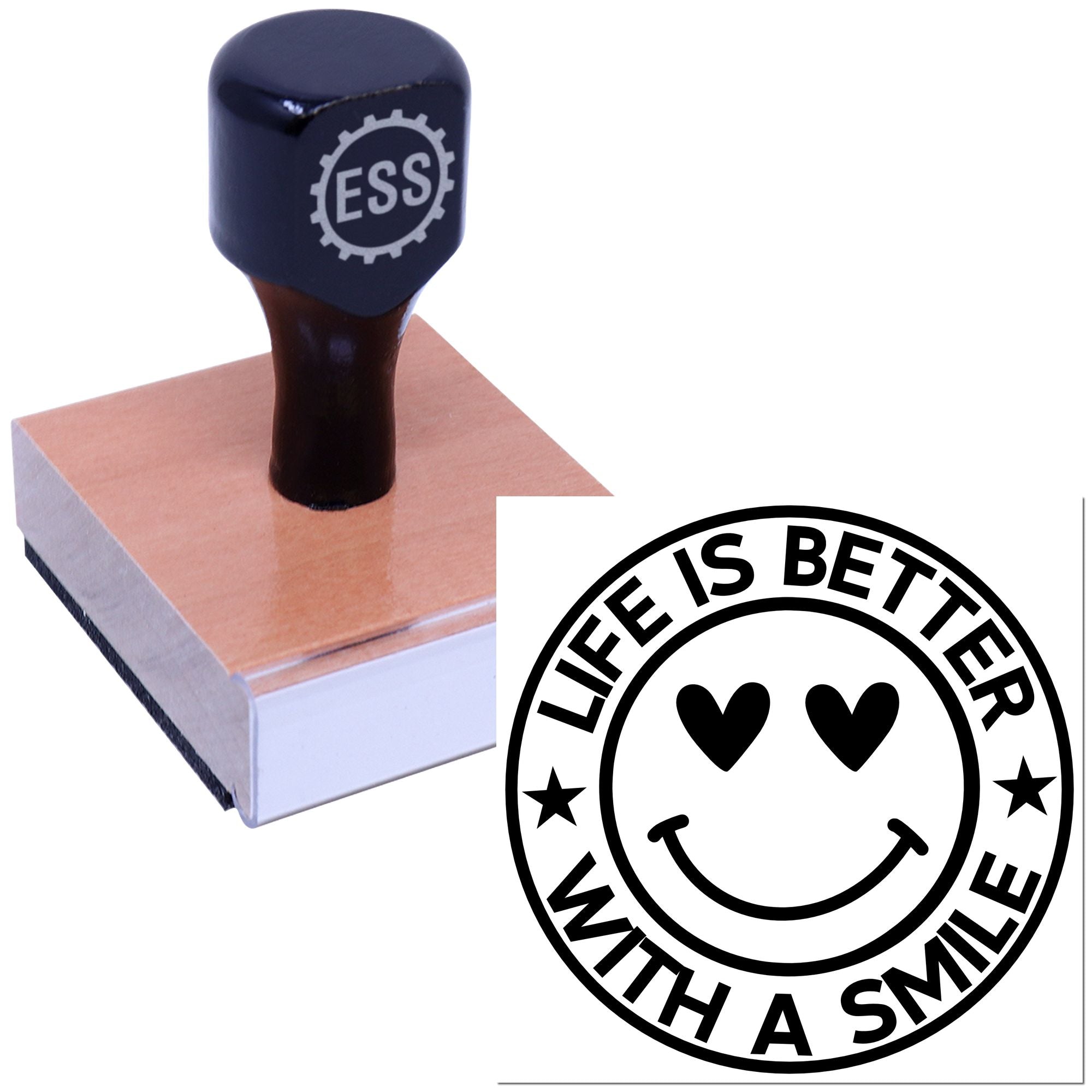 Heart-Eyed Smile Party Favor Rubber Stamp