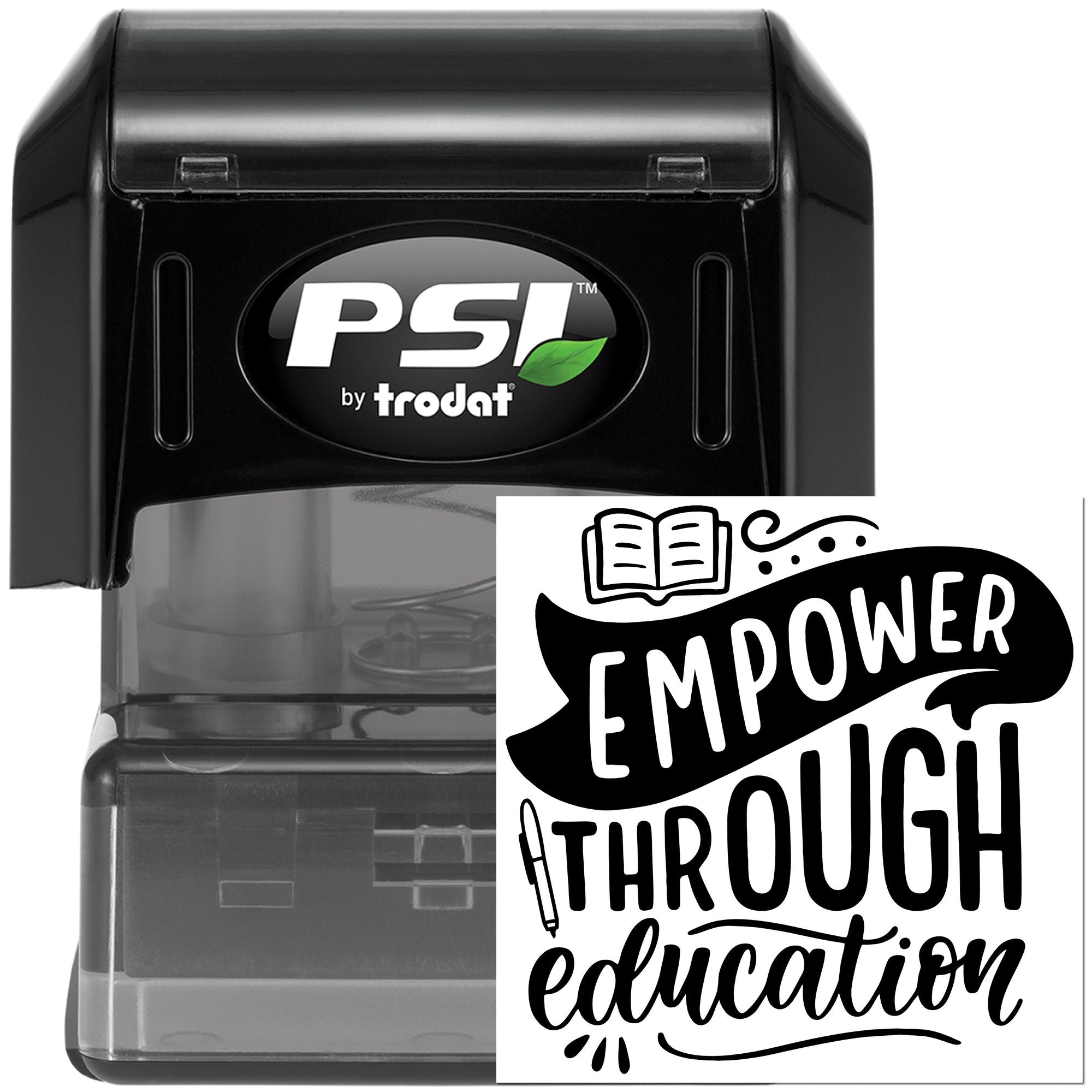 Pre-Inked Empower Through Education Favor Tag Stamp