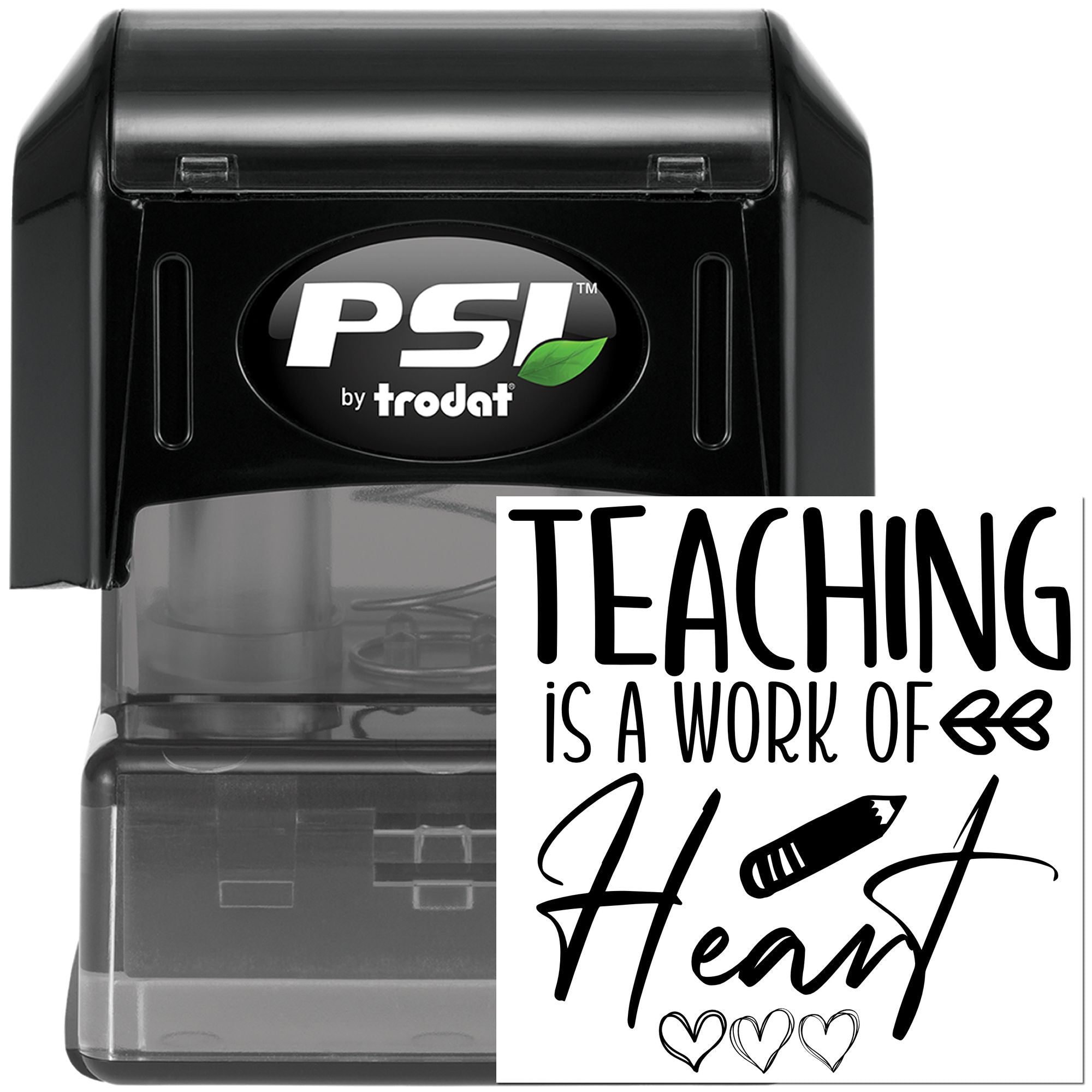 Pre-Inked Teaching With Heart Scrapbooking Stamp
