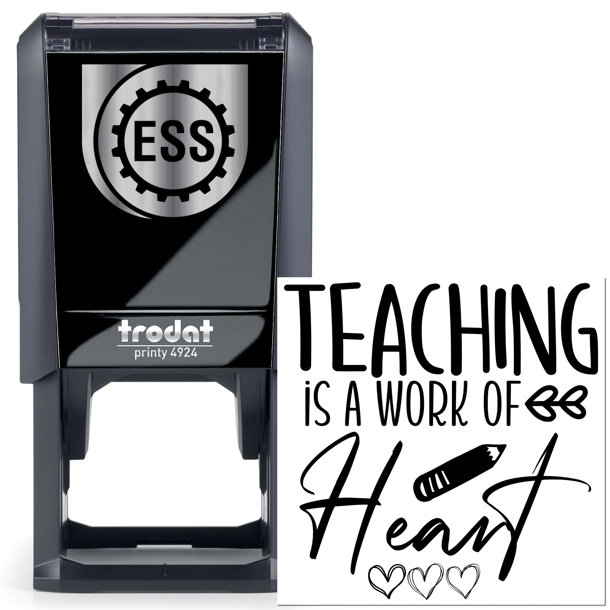 Self-Inking Heart Teaching Card Stamp