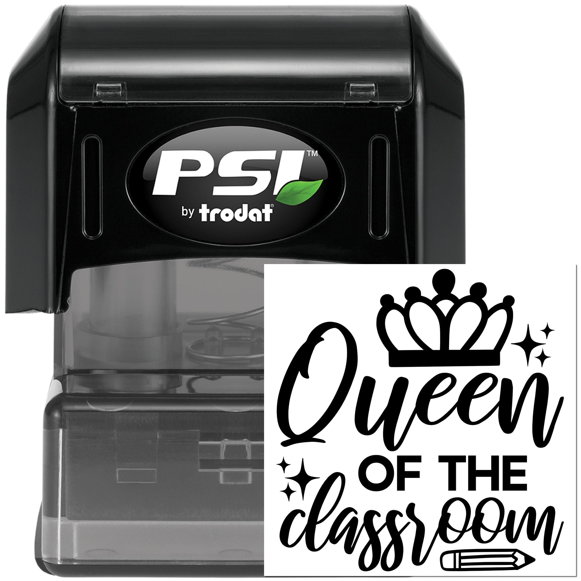 Pre-Inked Queen Of Classroom Place Card Stamp