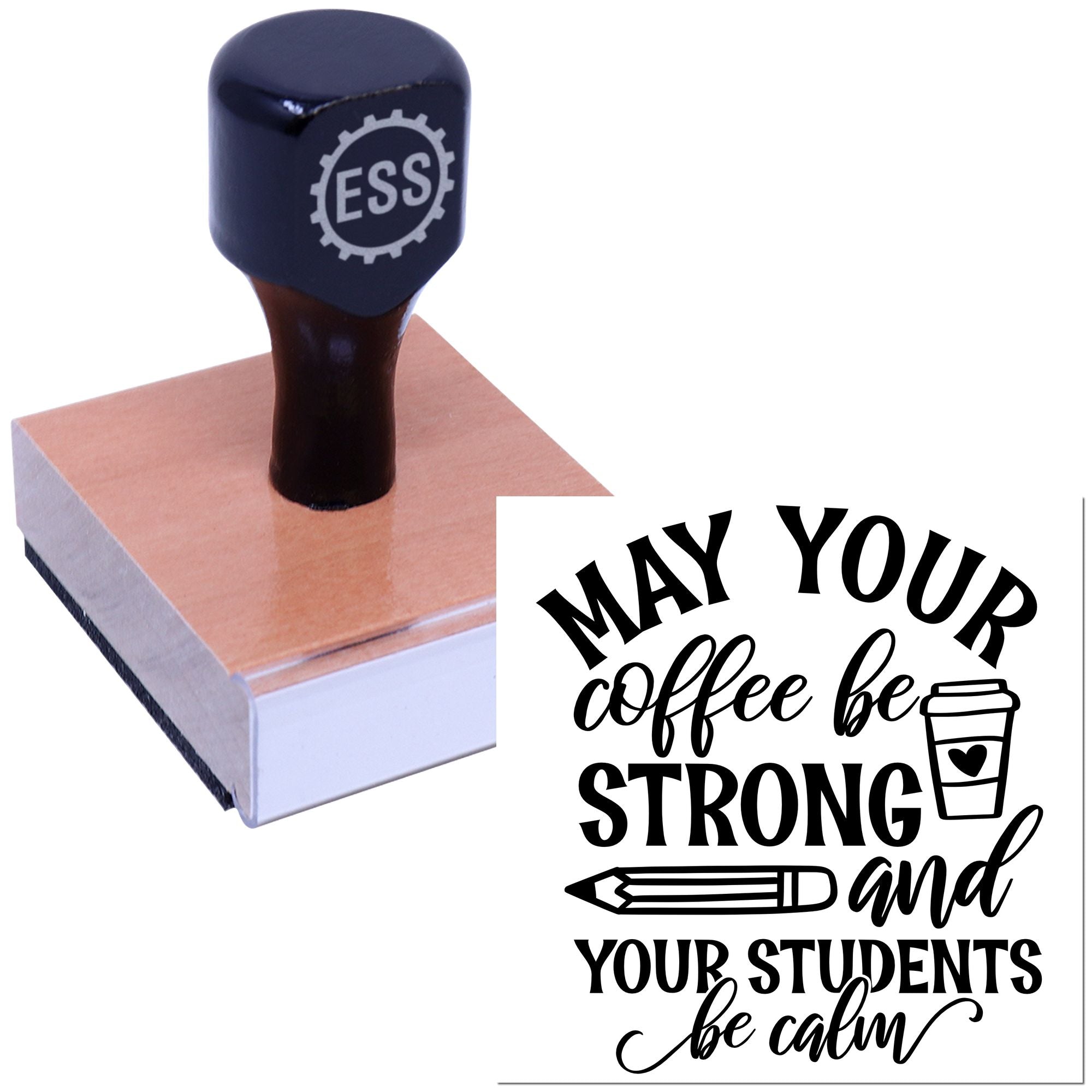 Caffeinated Classroom Calm Card Rubber Stamp