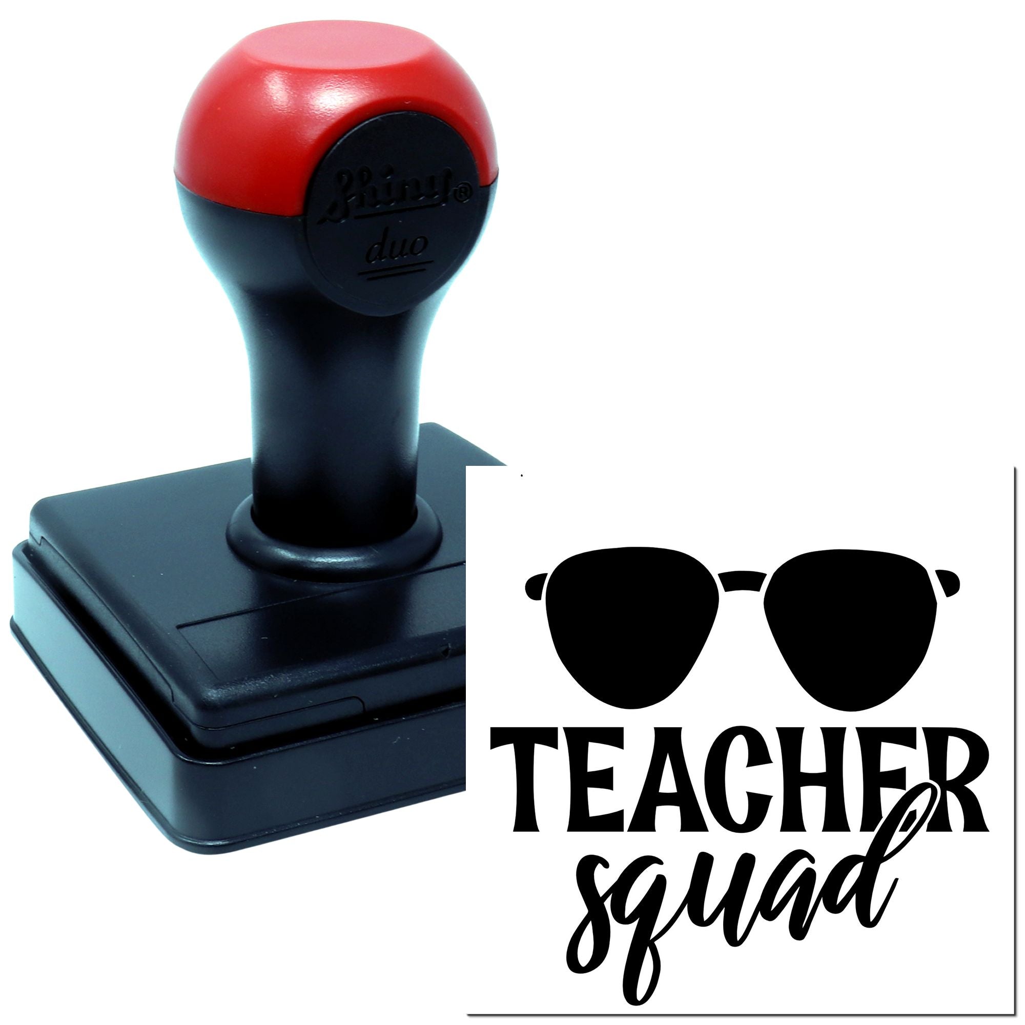 Duo Cool Teacher Squad Sunglasses Logo Hand Stamp