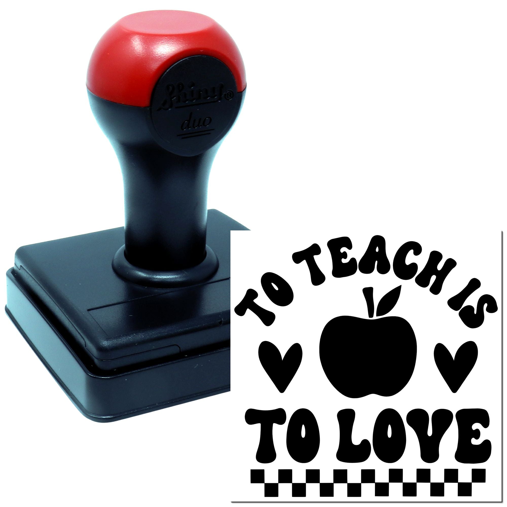 Duo Teaching Love Apple Heart Design Hand Stamp