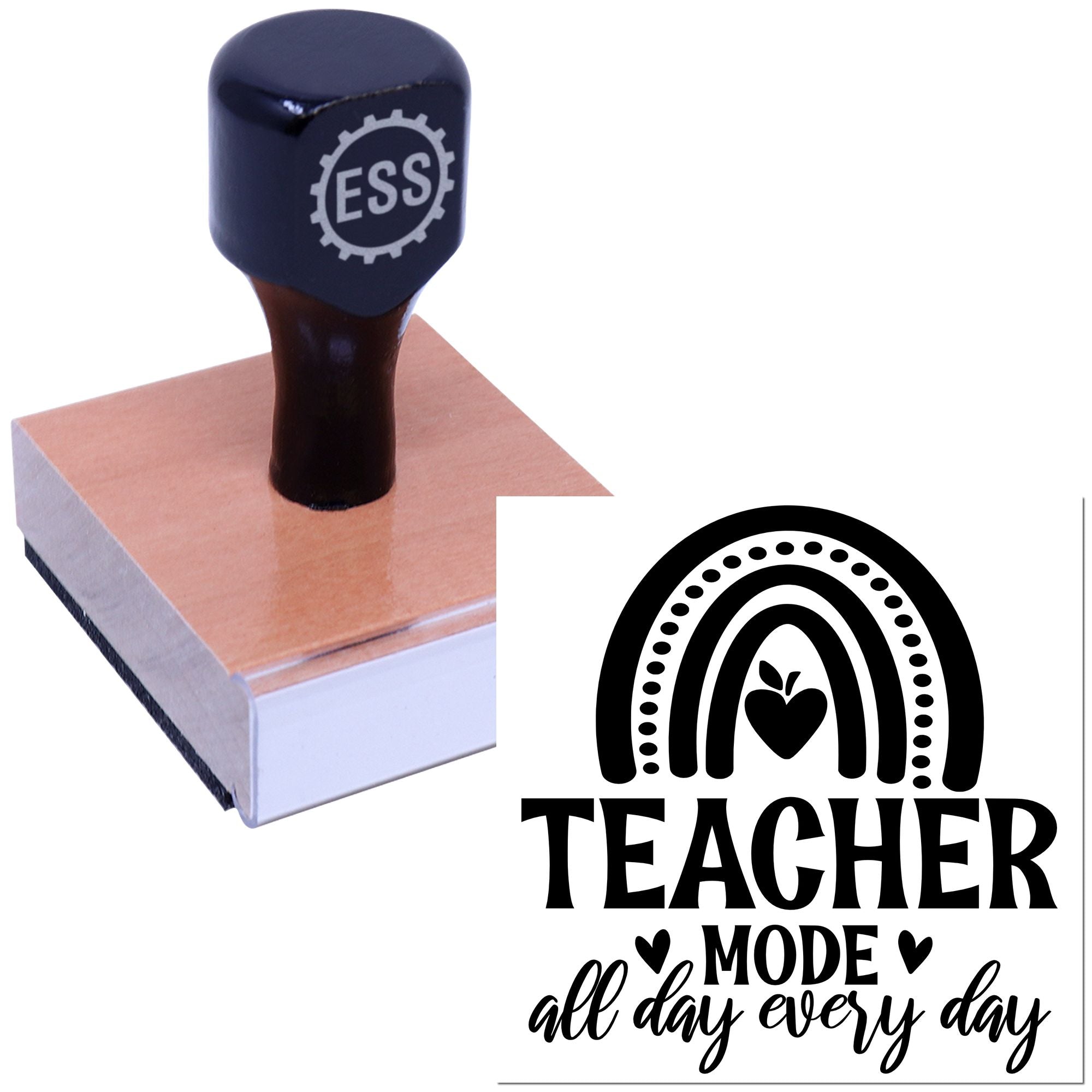 Apple Rainbow Mode Paper Craft Rubber Stamp