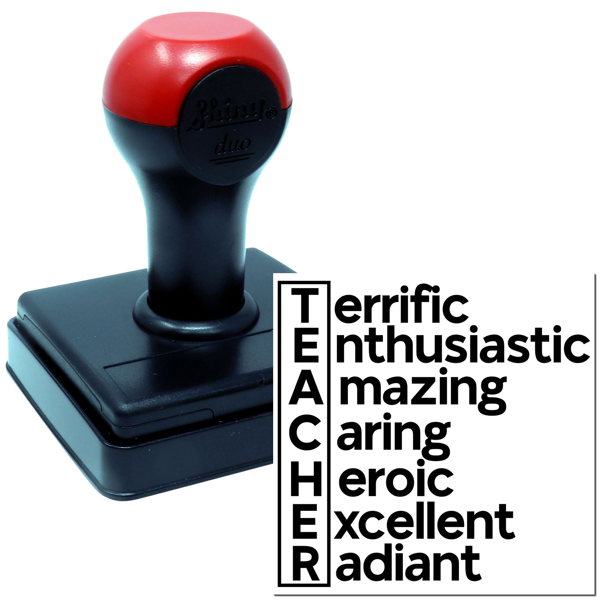 Duo Terrific Enthusiastic Amazing Caring Heroic Hand Stamp