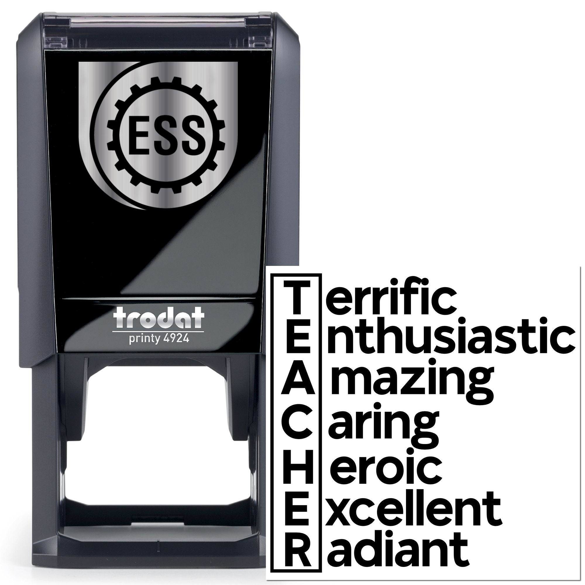 Self-Inking Teacher Traits Note Card Stamp