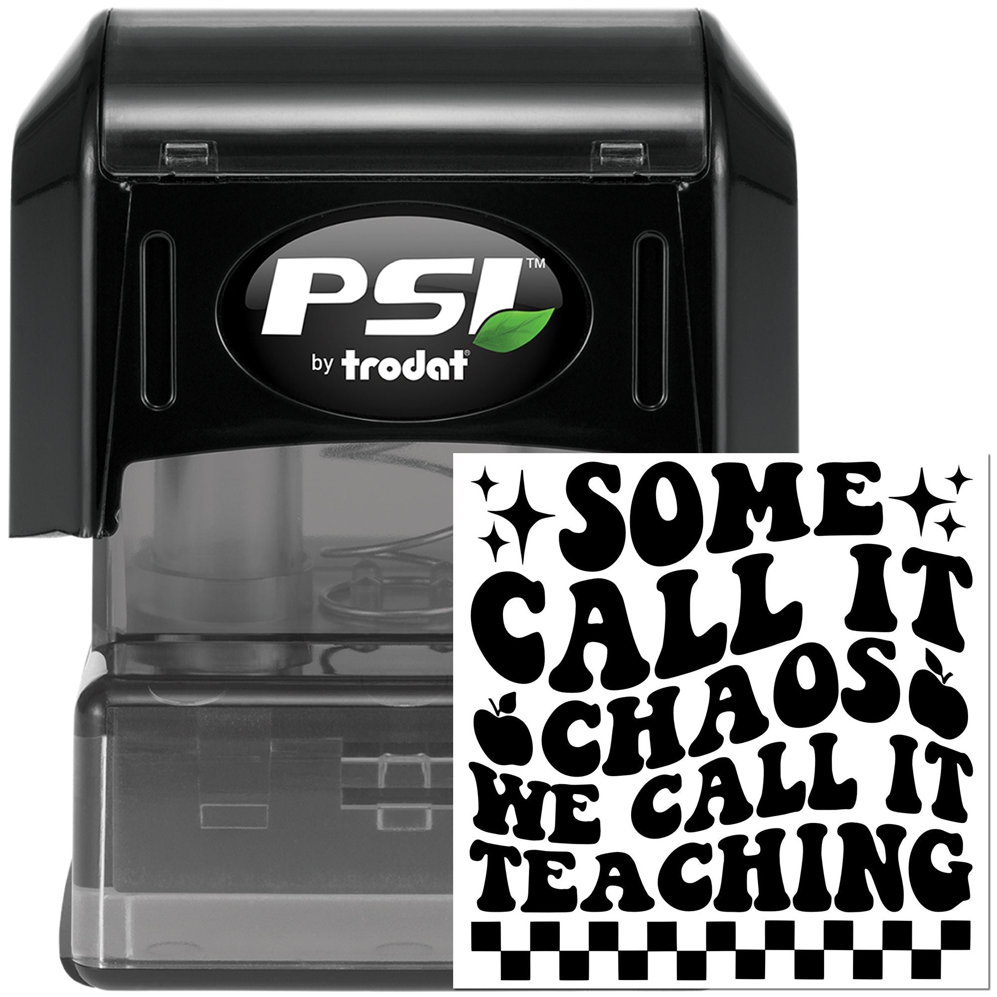 Pre-Inked Chaos Called Teaching Greeting Card Stamp