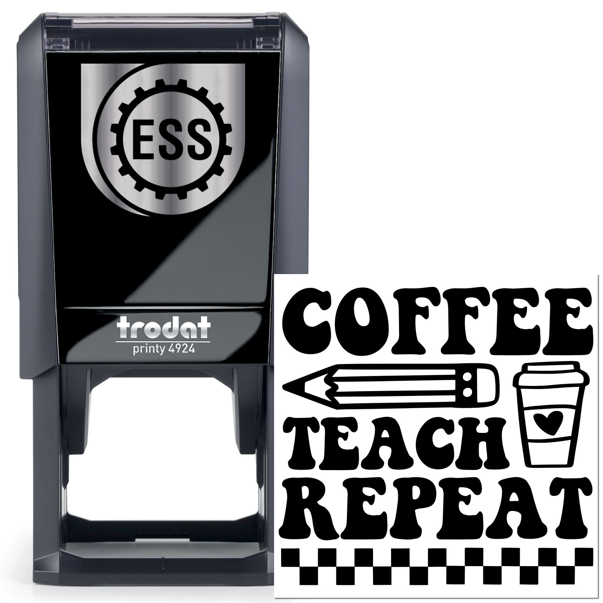Self-Inking Coffee Teacher Place Card Stamp