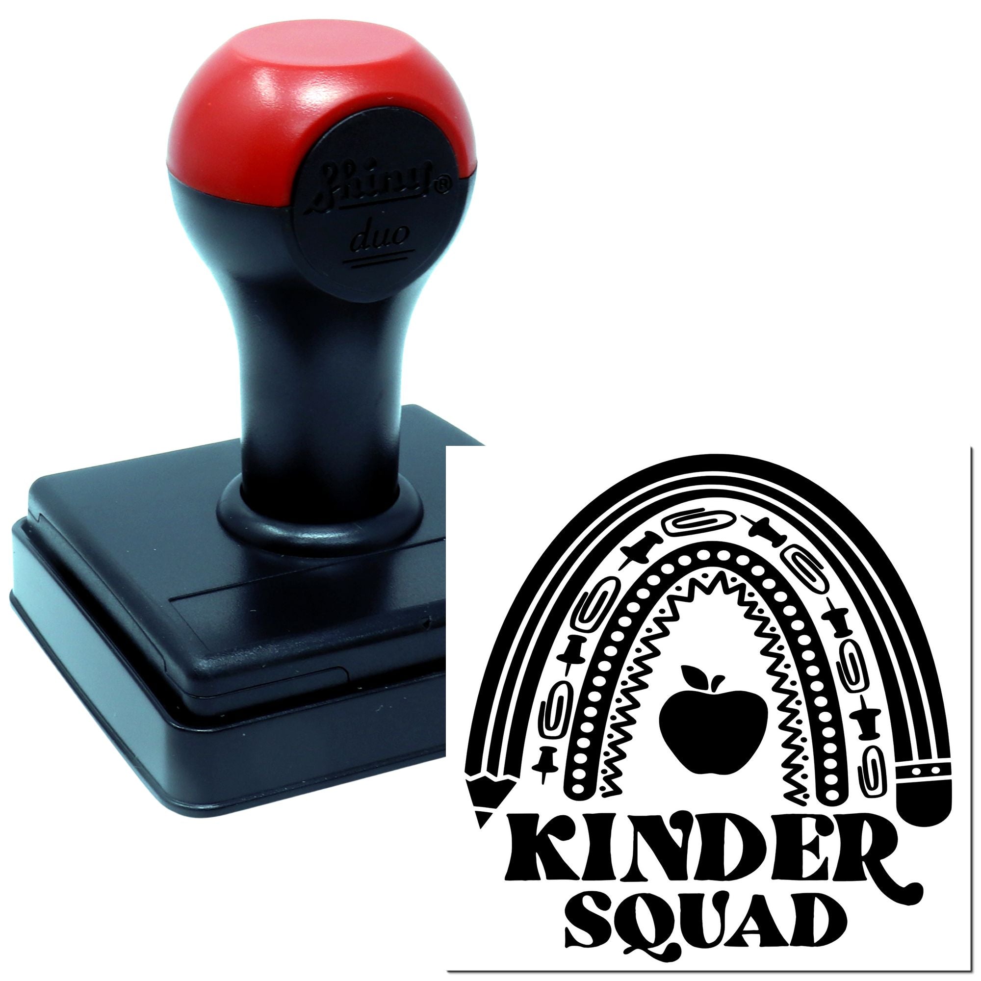 Duo Pencil Rainbow Apple Kinder Squad Hand Stamp