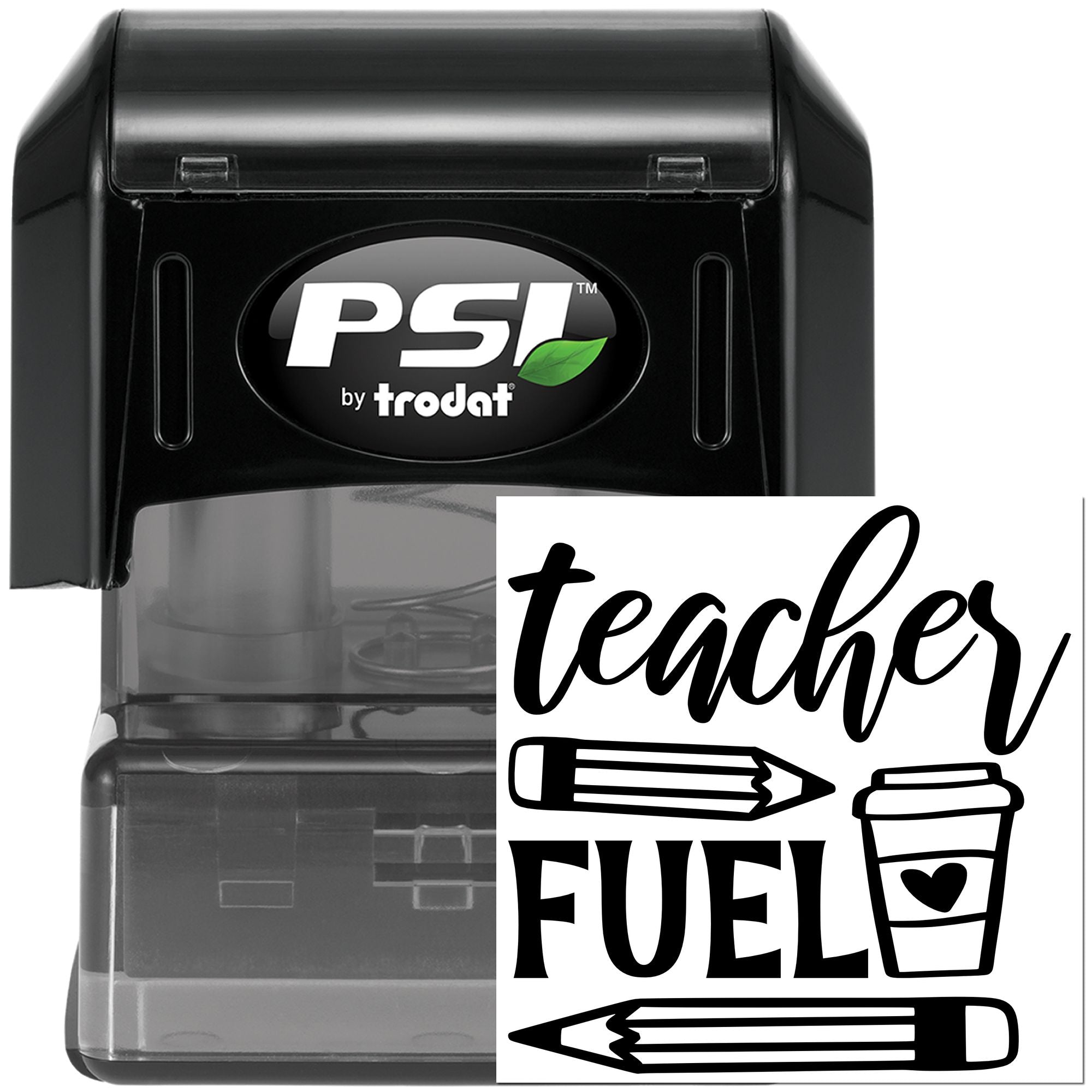 Pre-Inked Teacher Fuel Coffee Party Favor Stamp