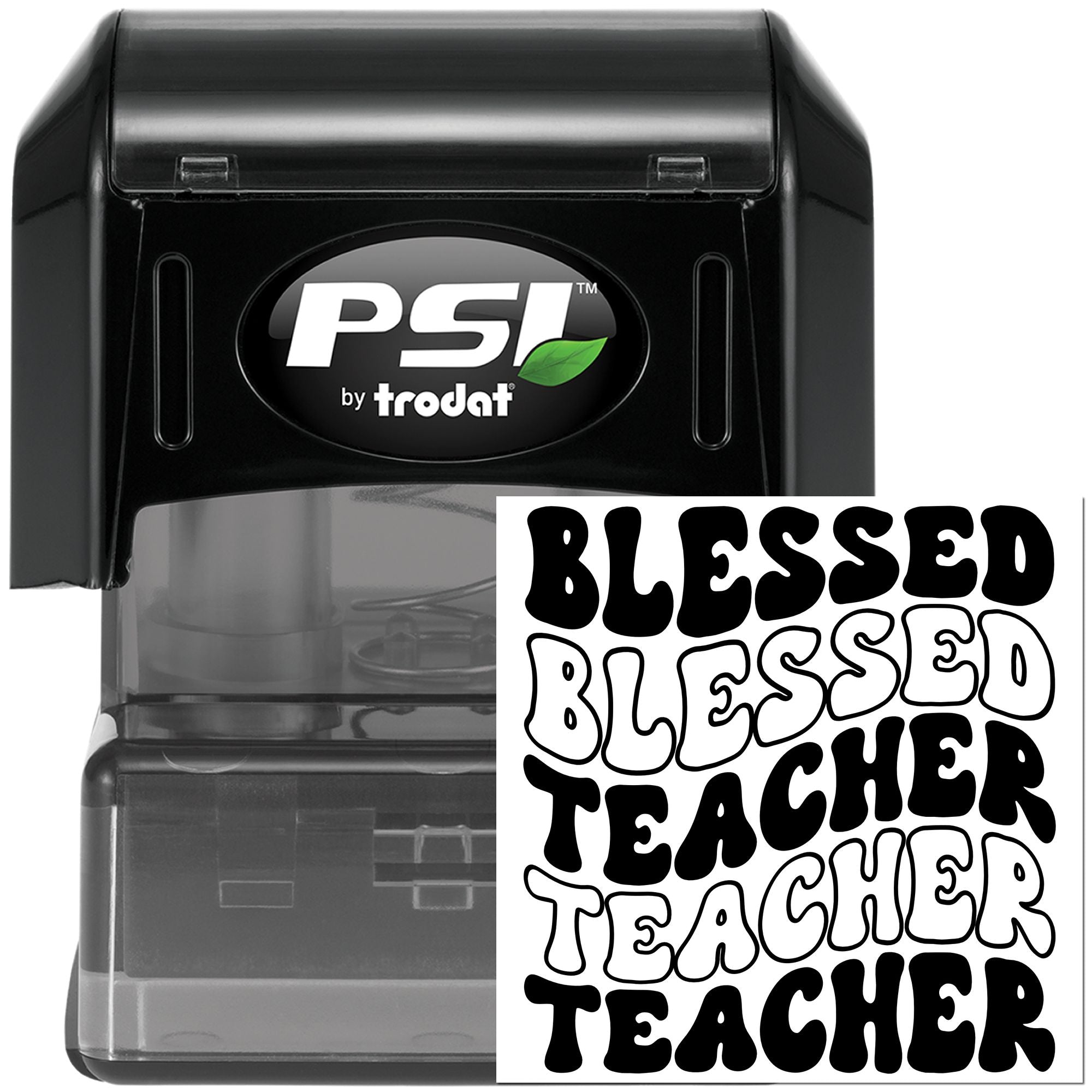 Pre-Inked Blessed Teacher Poster Card Stamp