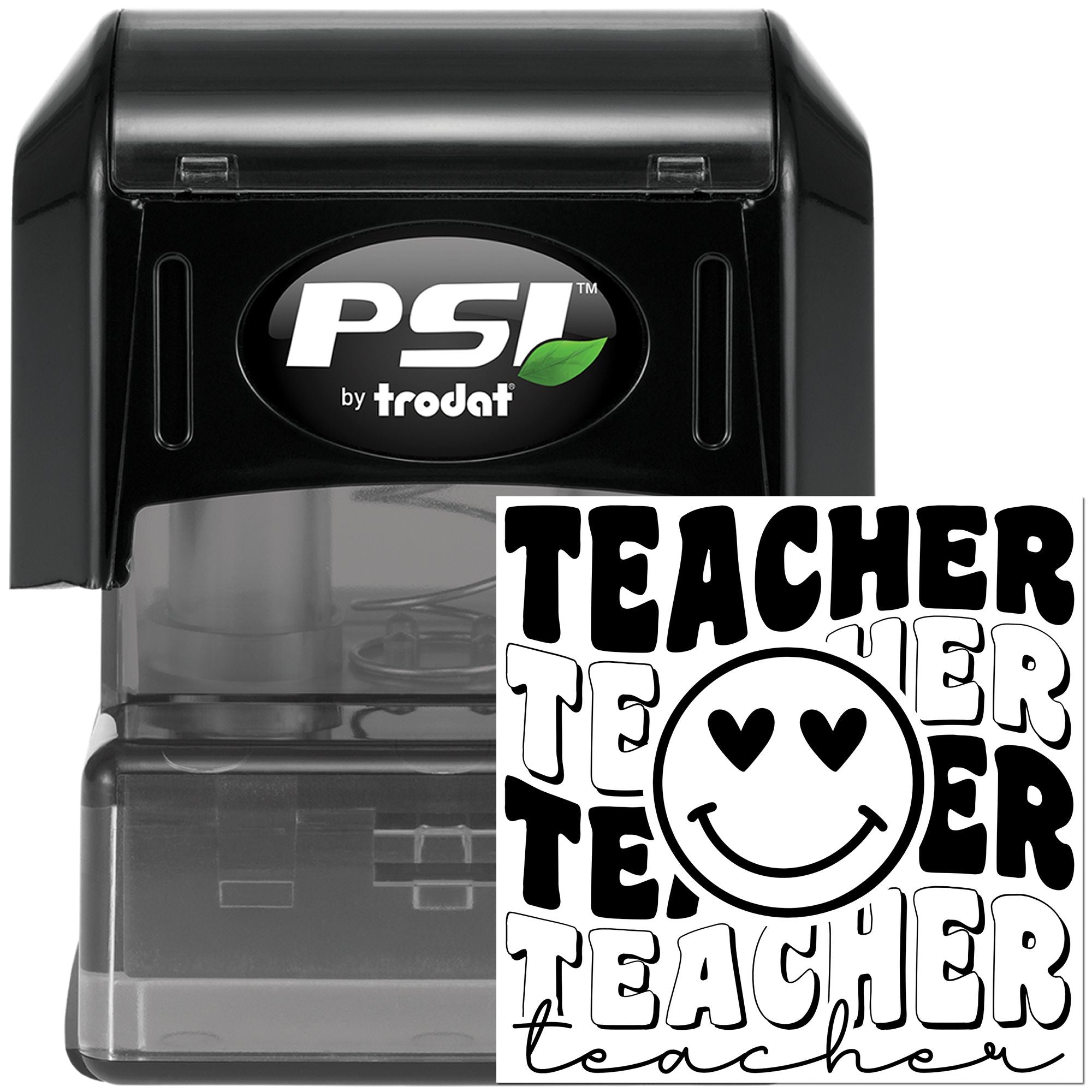 Pre-Inked Teacher Heart Emoji Papercraft Stamp