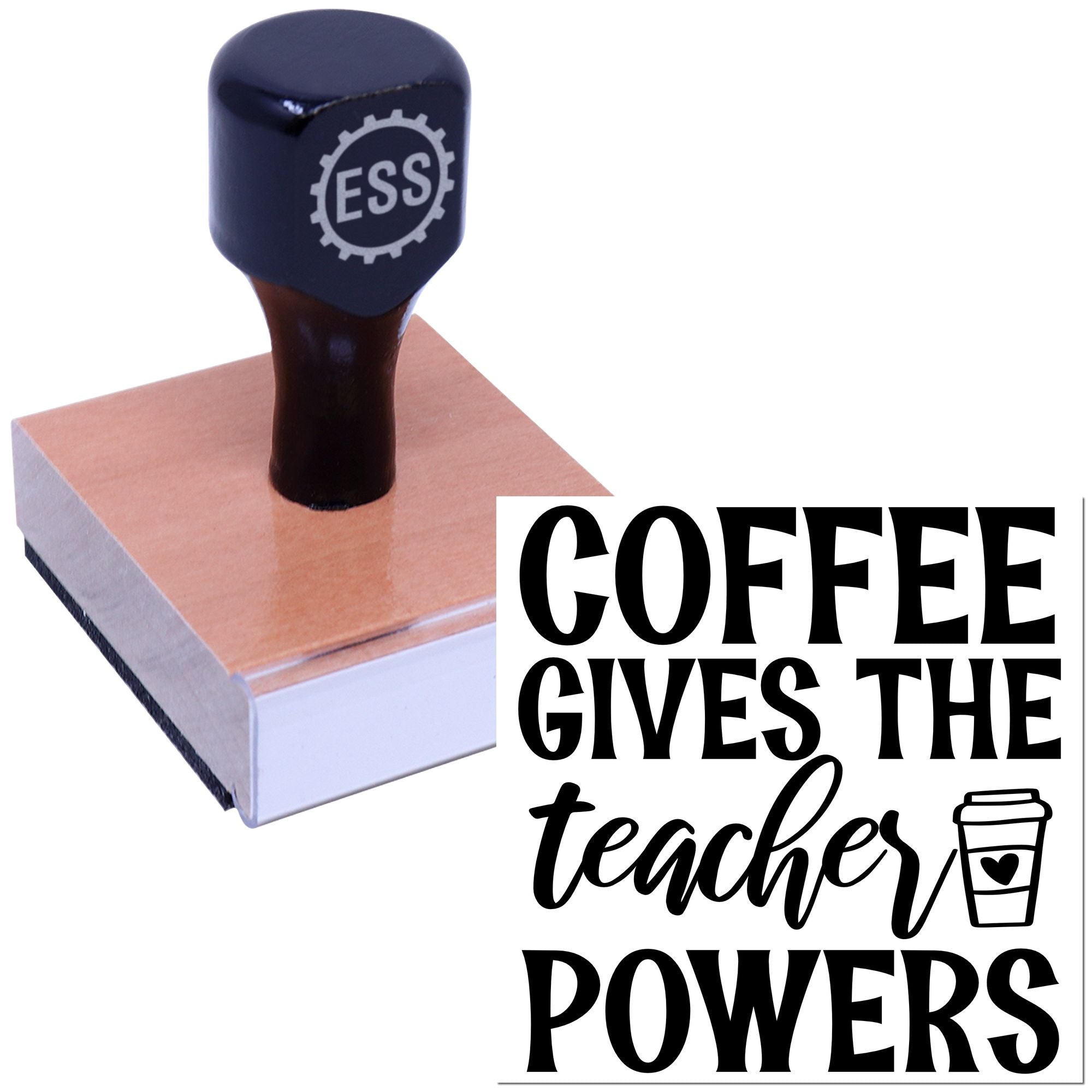 Coffee Fueled Teaching Postcard Rubber Stamp
