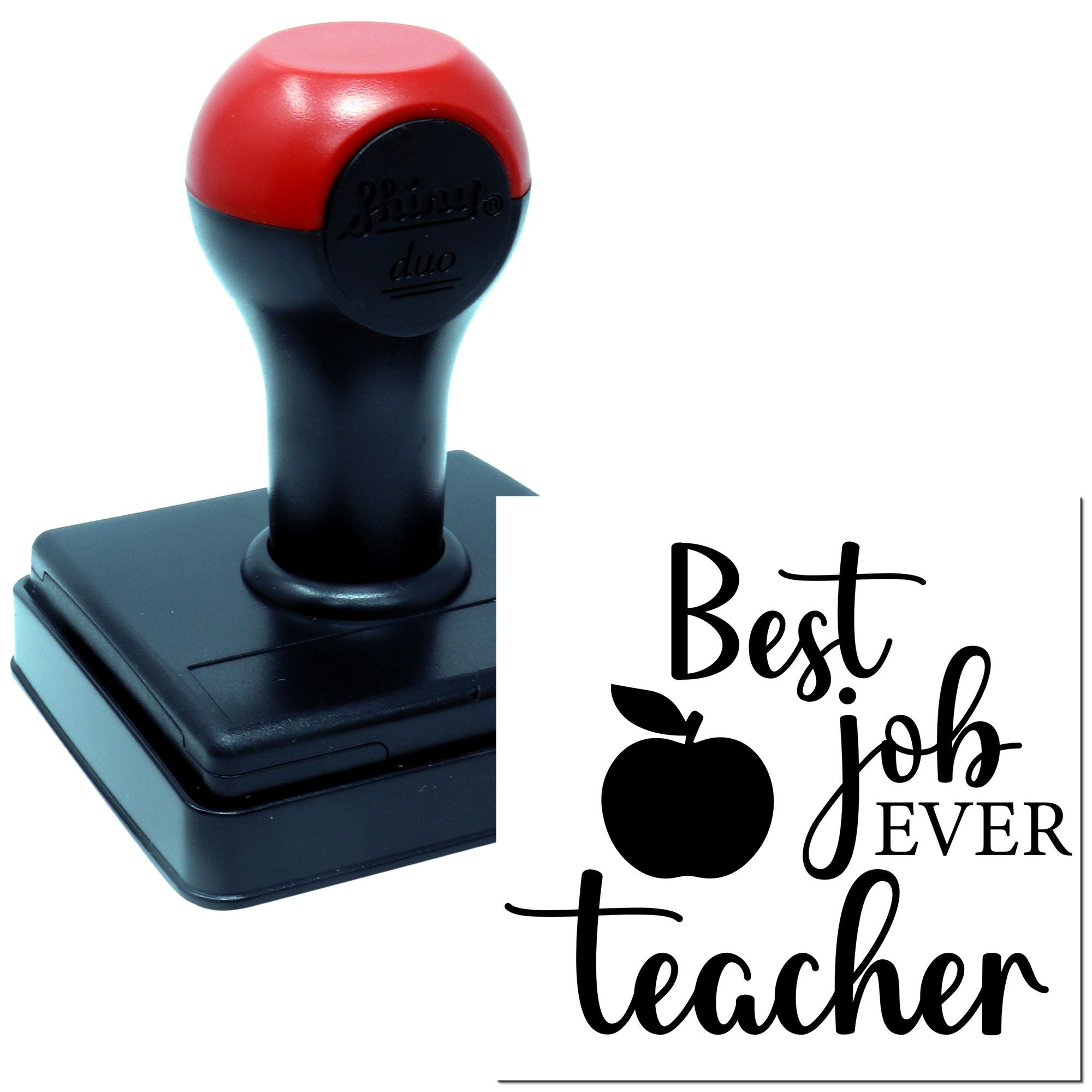 Duo Best Ever Teacher Apple Design Hand Stamp