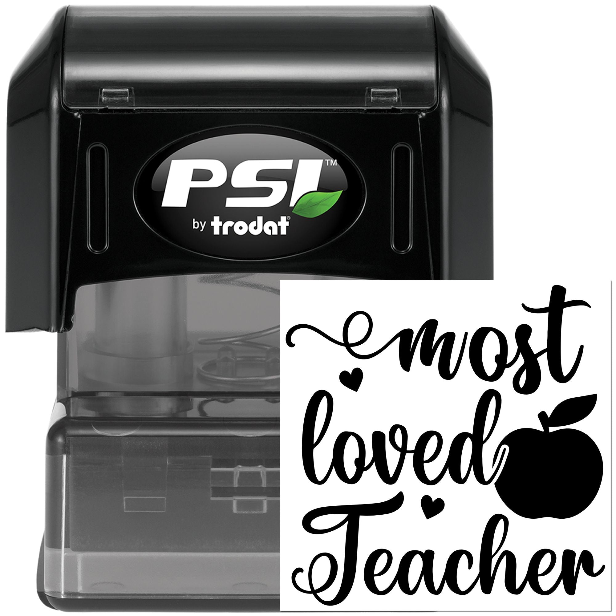 Pre-Inked Most Loved Teacher Card Stamp