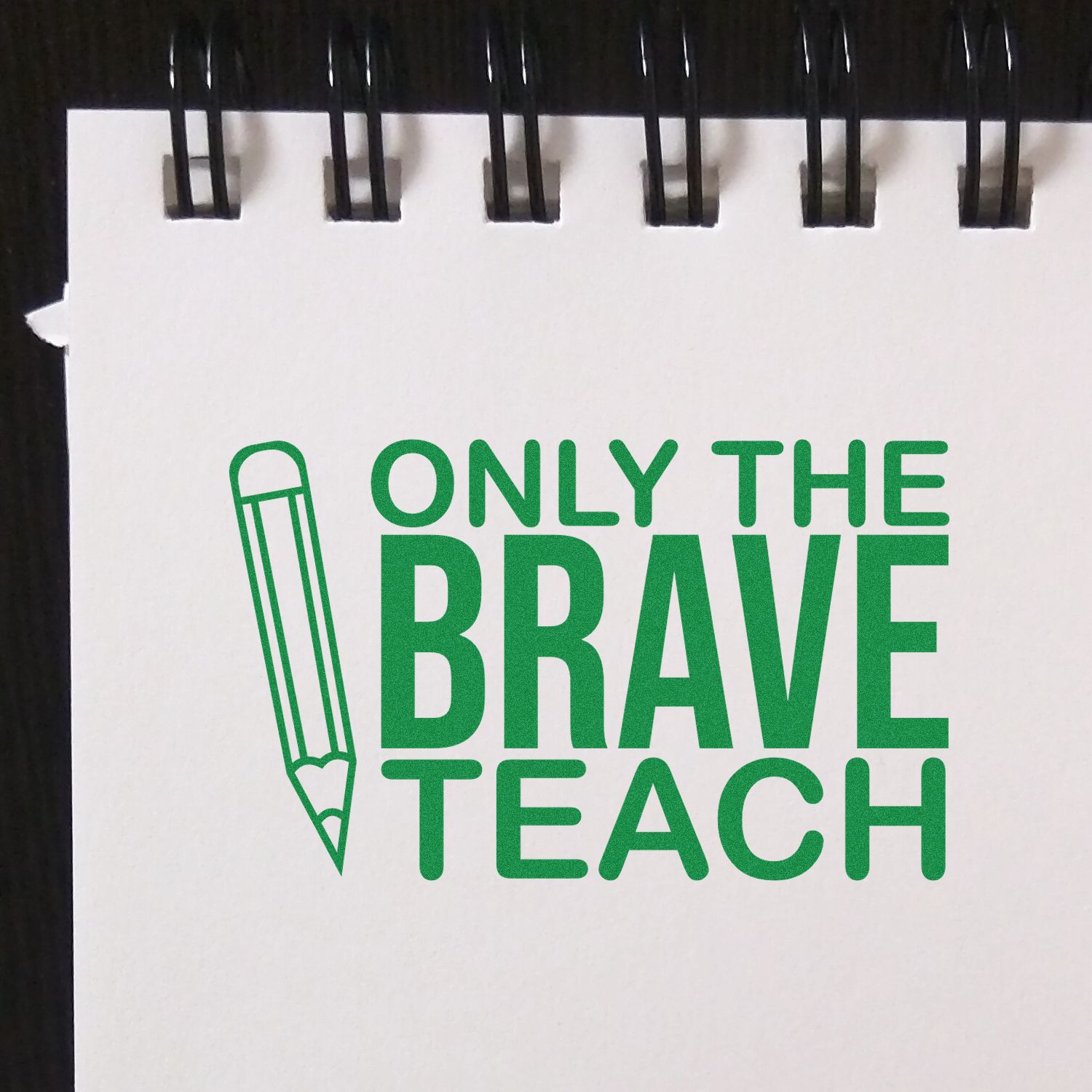 Brave Educator Badge Cardmaking Rubber Stamp