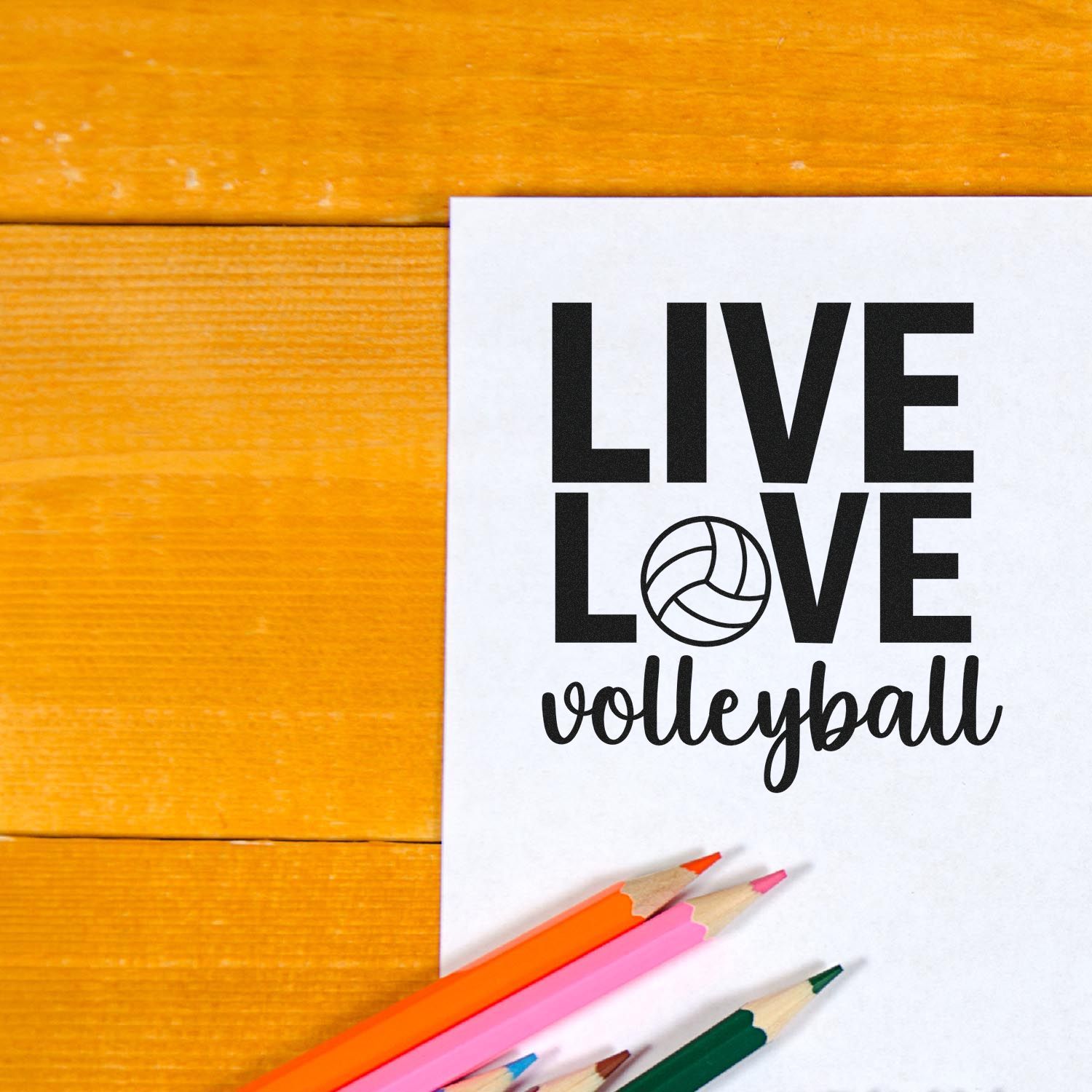 Pre-Inked Live Love Volleyball Cardmaking Stamp