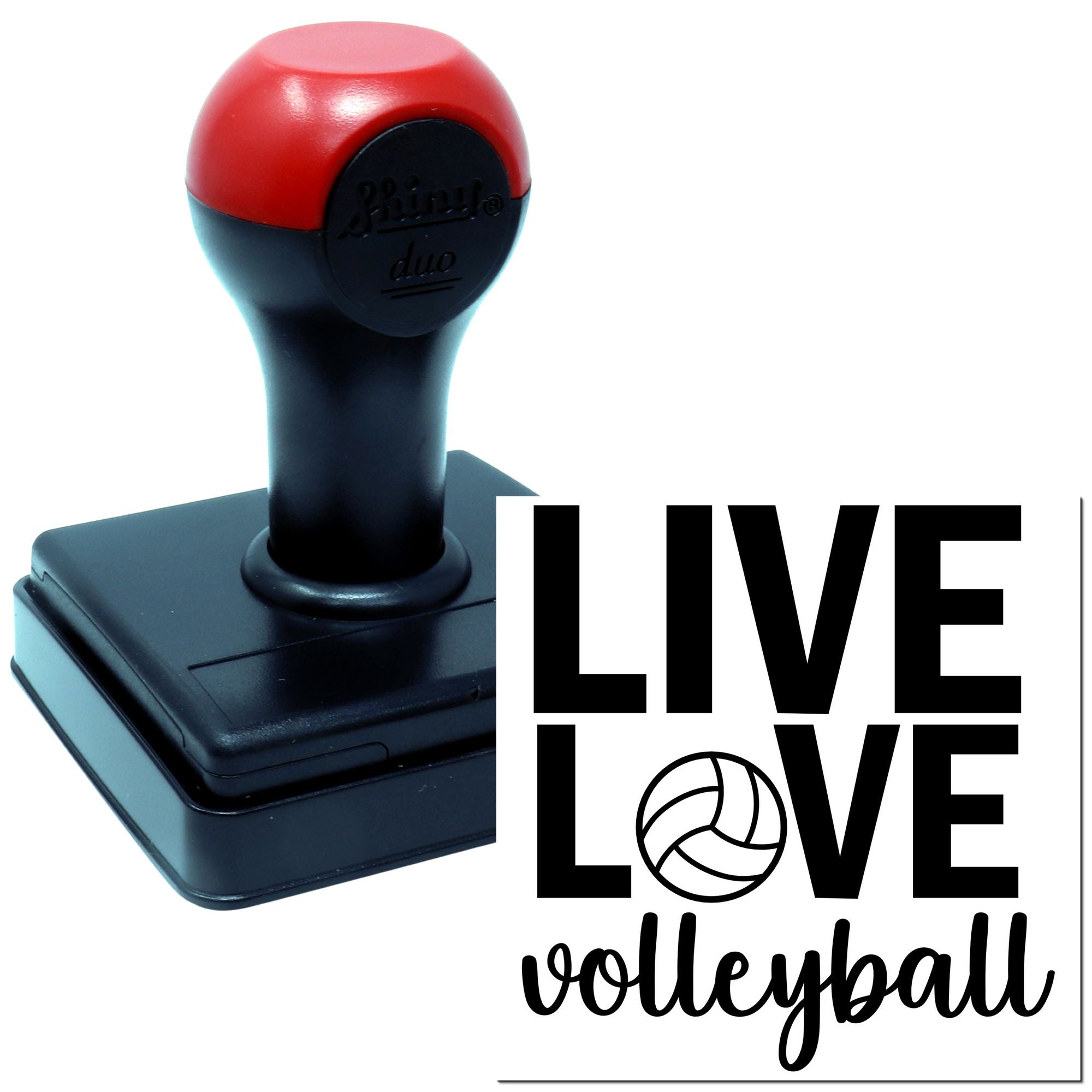 Duo Live Love Volleyball Minimalist Print Hand Stamp