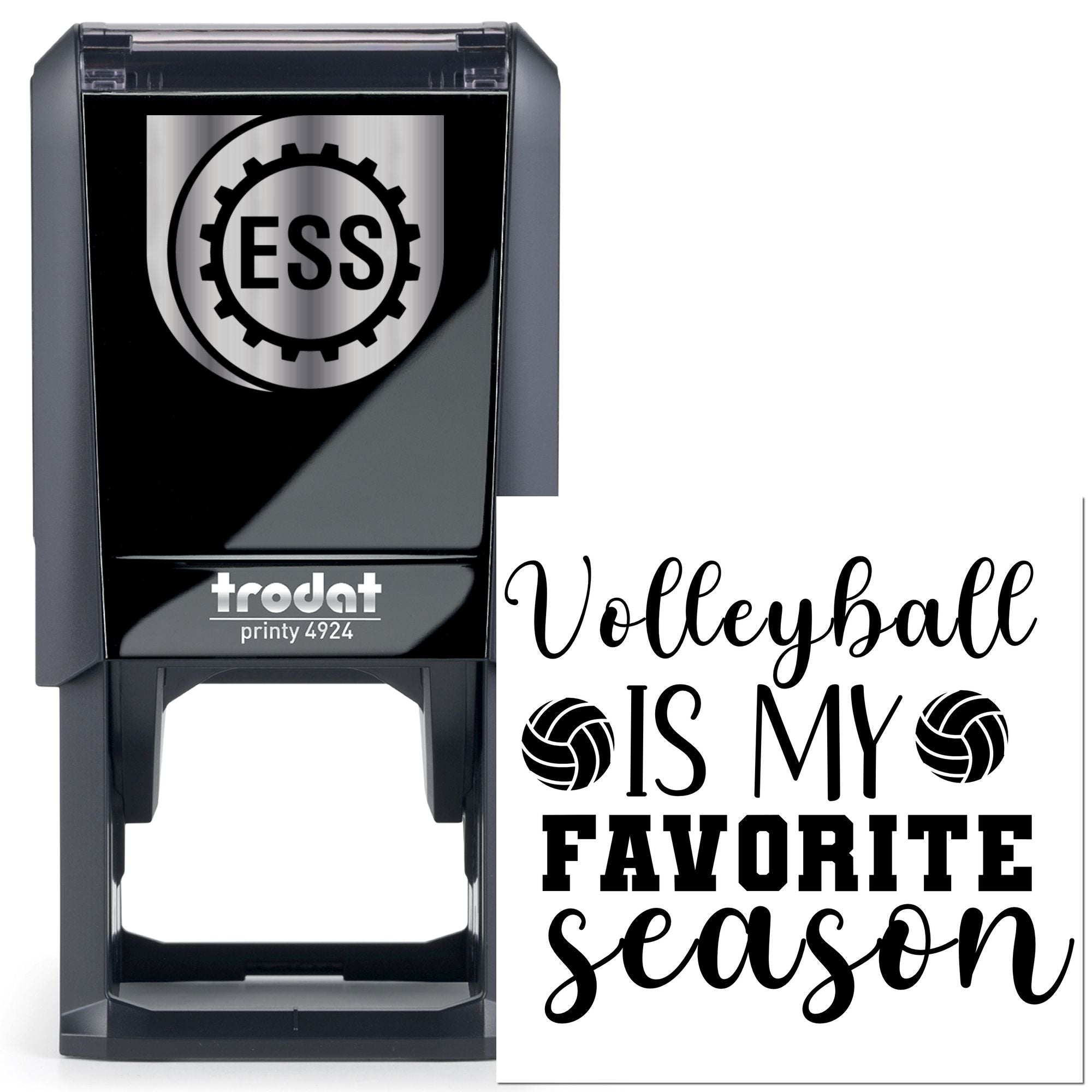Self-Inking Volleyball Season Favor Tag Stamp