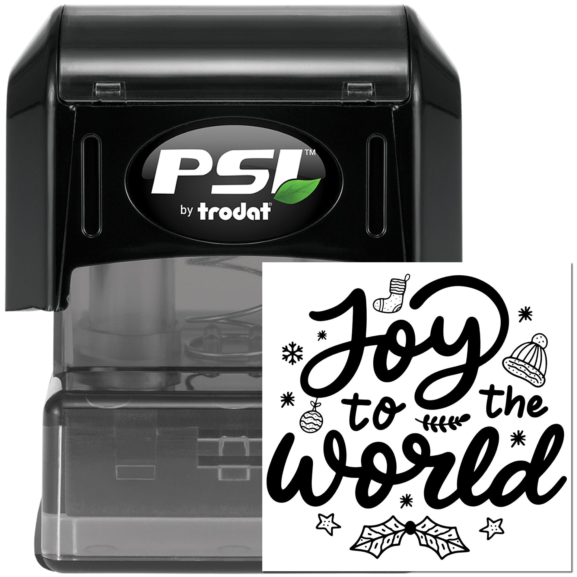 Pre-Inked Joy To World Favor Tag Stamp