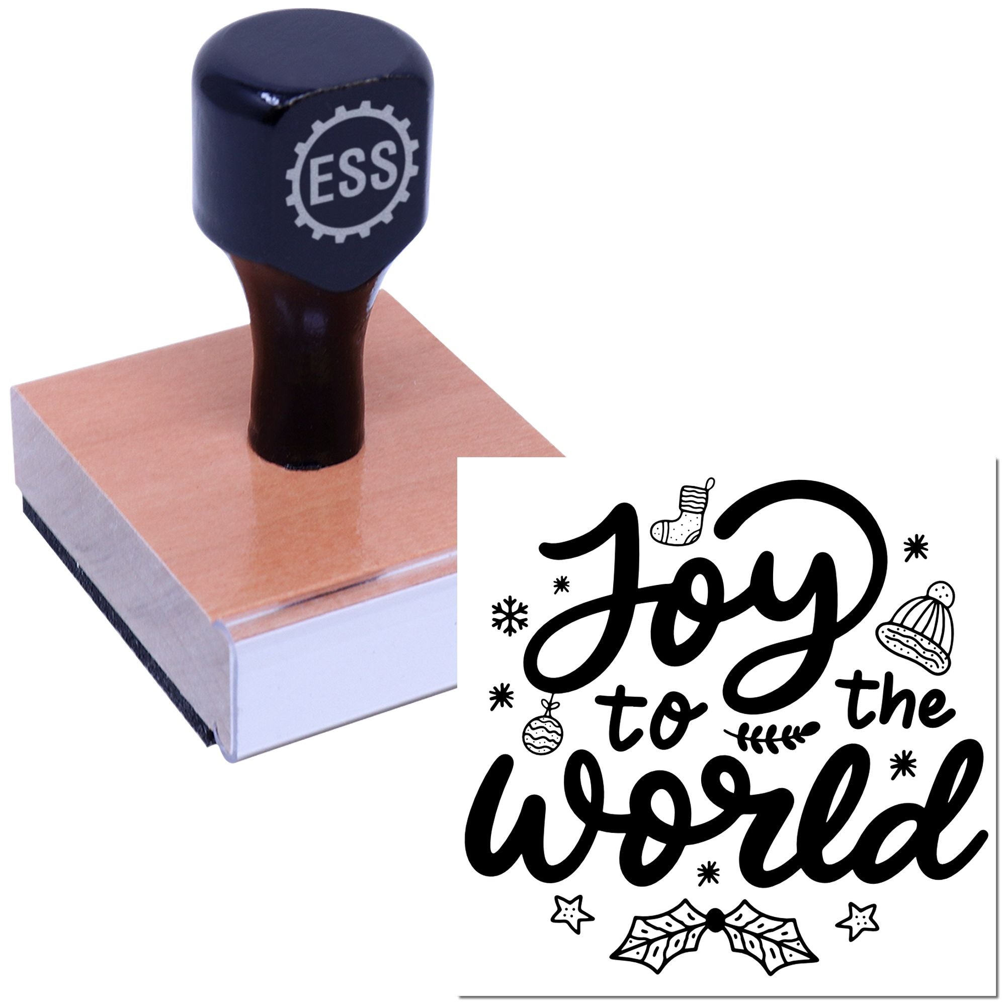 Festive Holiday Lettering Craft Rubber Stamp