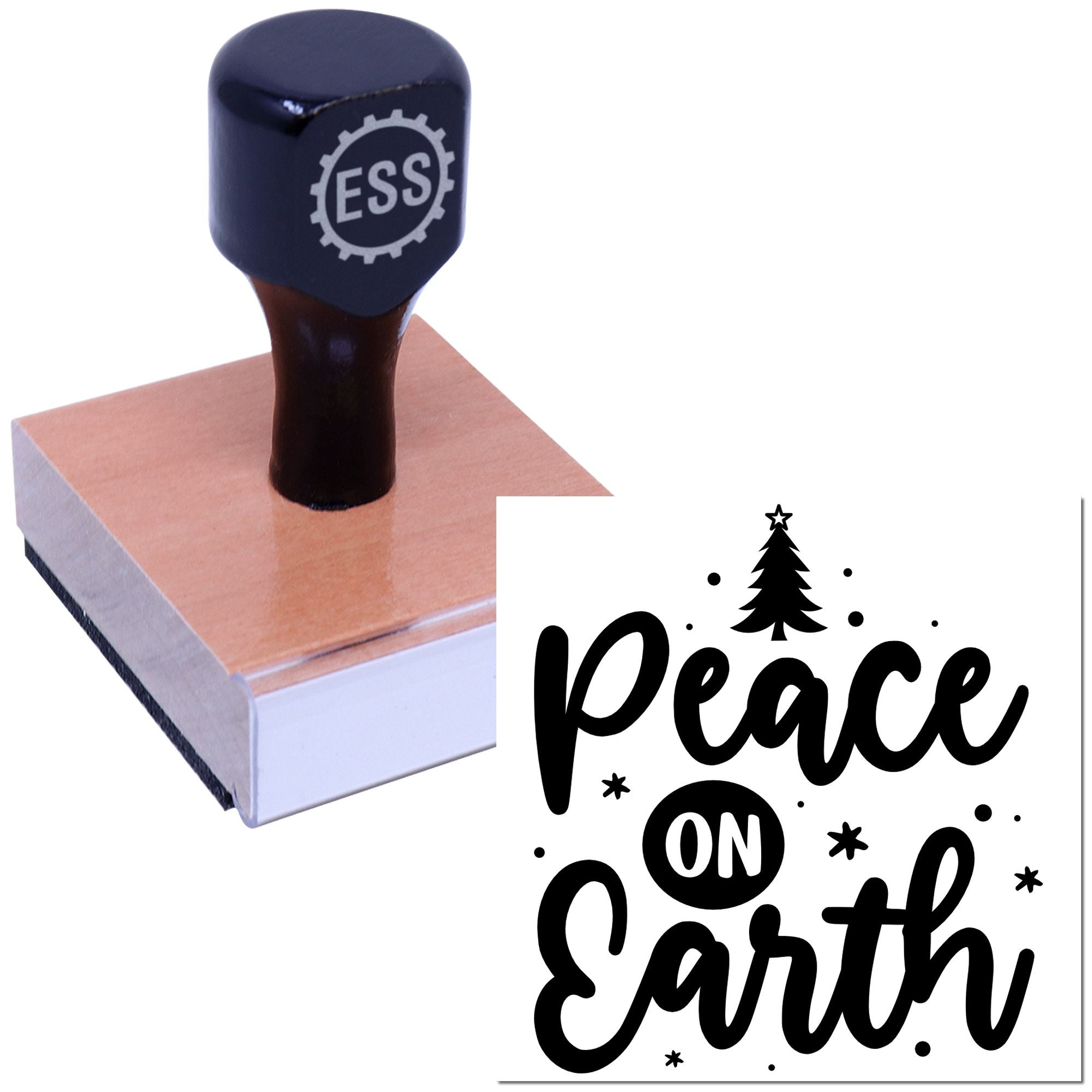 Festive Peace Emblem Card Rubber Stamp