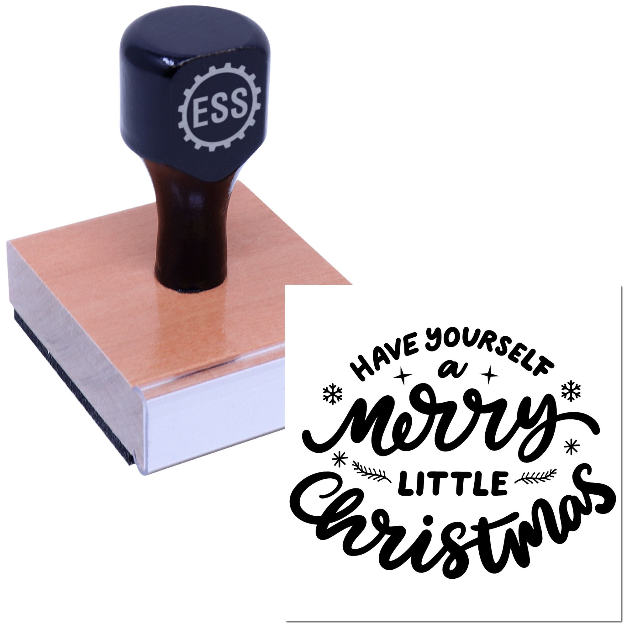 Festive Script Wishes Card Making Rubber Stamp