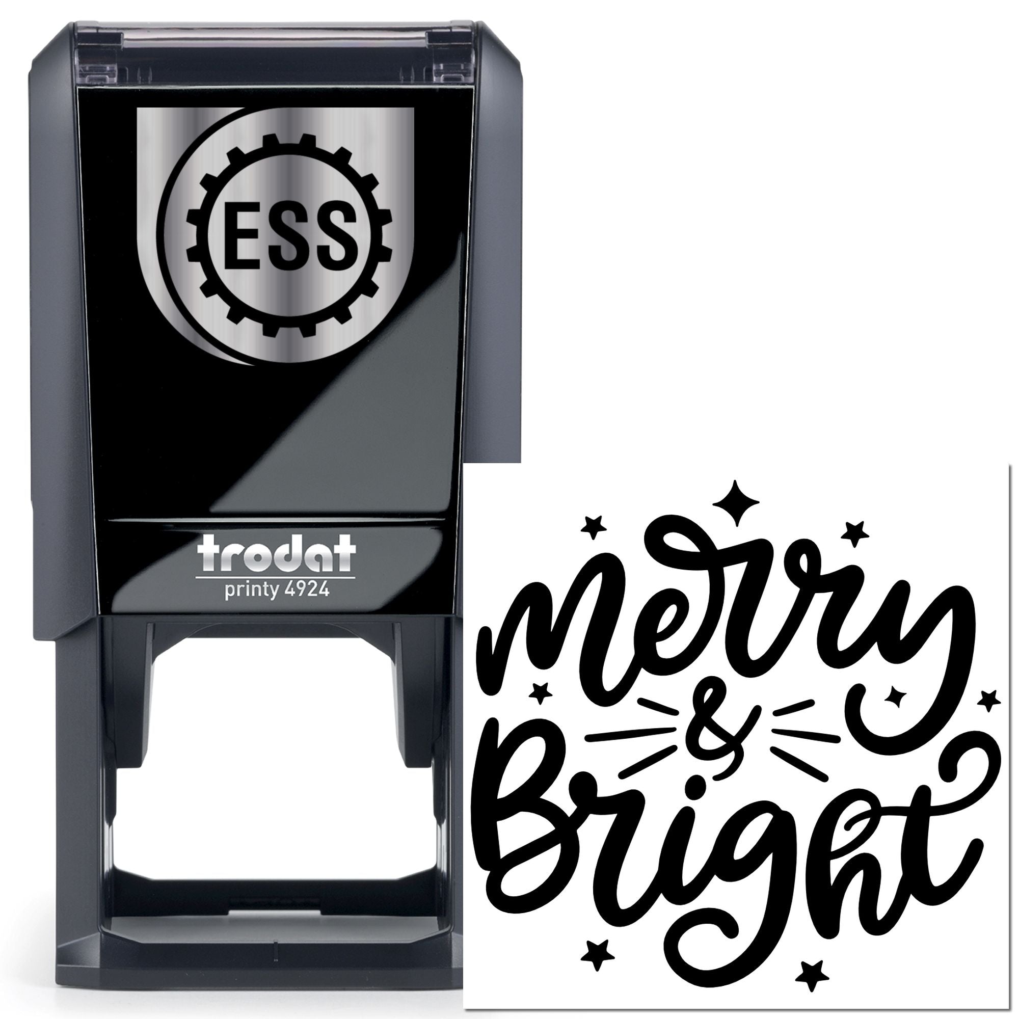 Self-Inking Merry Bright Paper Craft Stamp