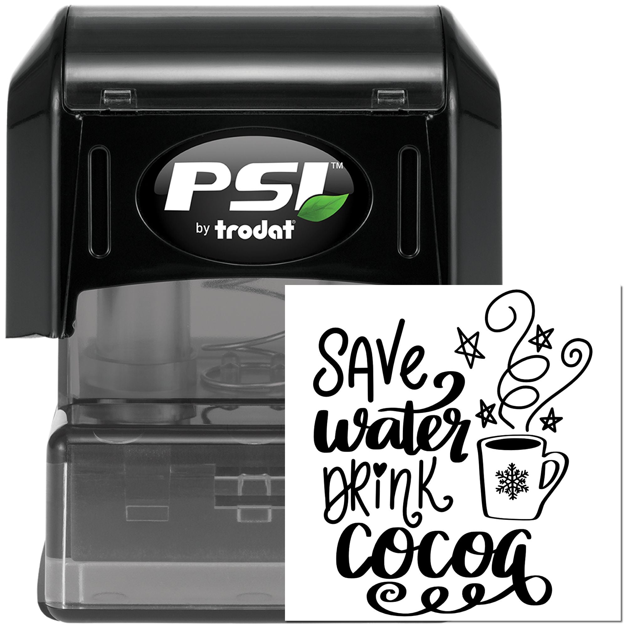 Pre-Inked Save Water Cocoa Paper Craft Stamp