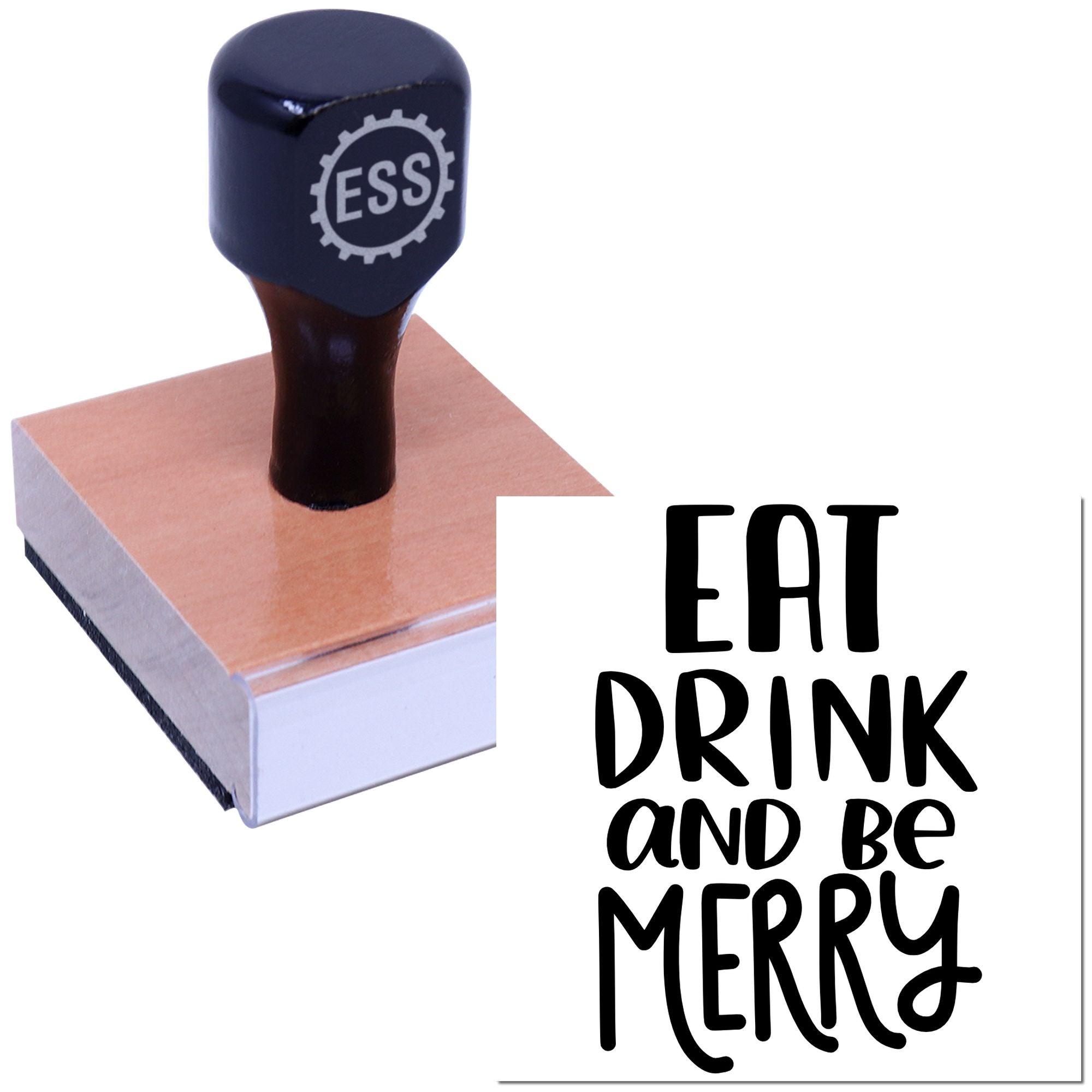 Feast Drink Rejoice Note Card Rubber Stamp