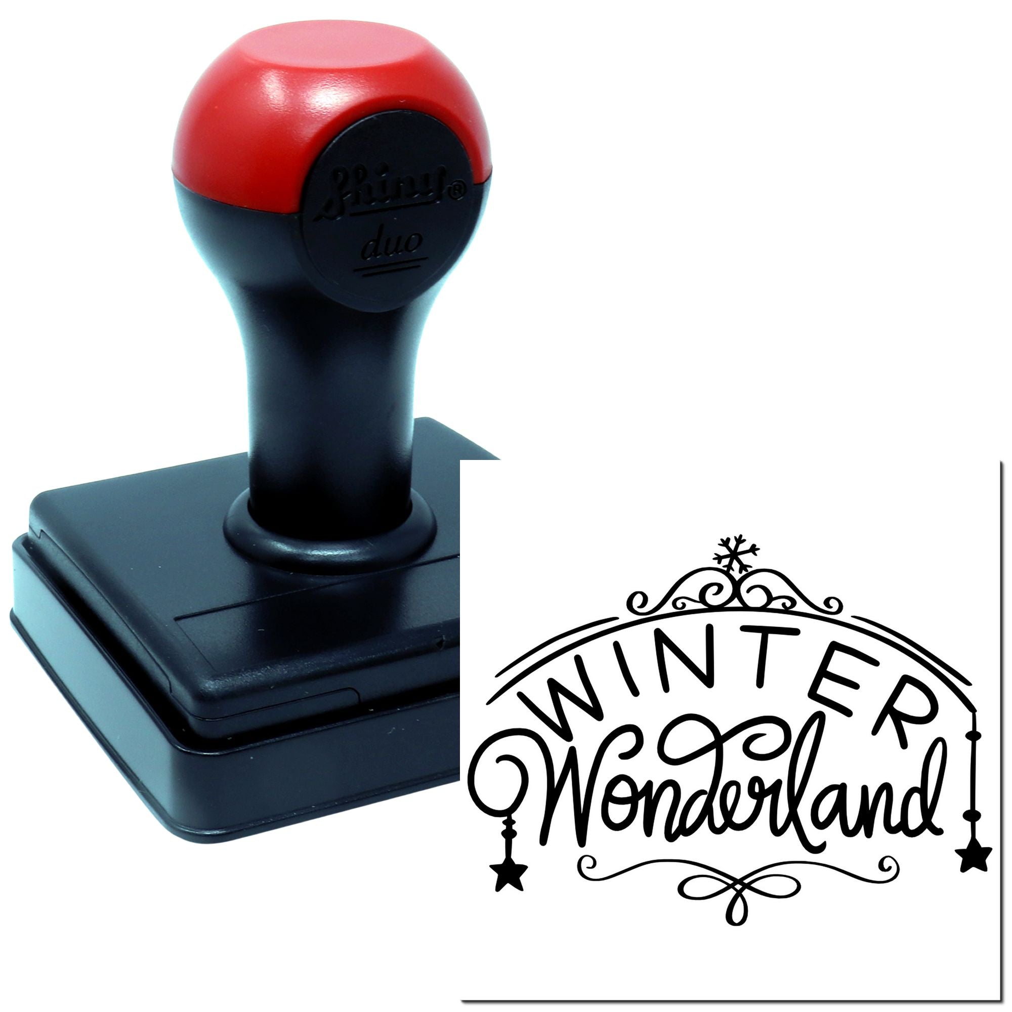 Duo Enchanting Snowy Holiday Wonderland Sign Hand Stamp