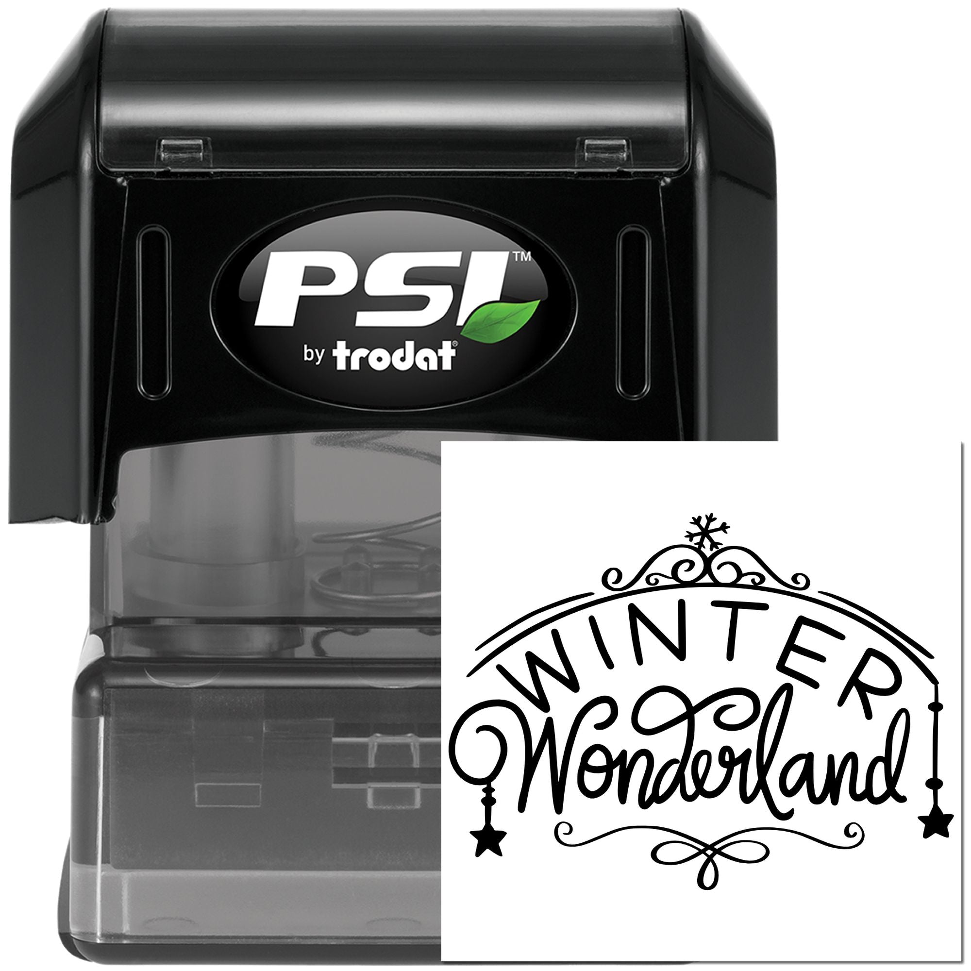 Pre-Inked Whimsical Winter Wonderland Mini Card Stamp