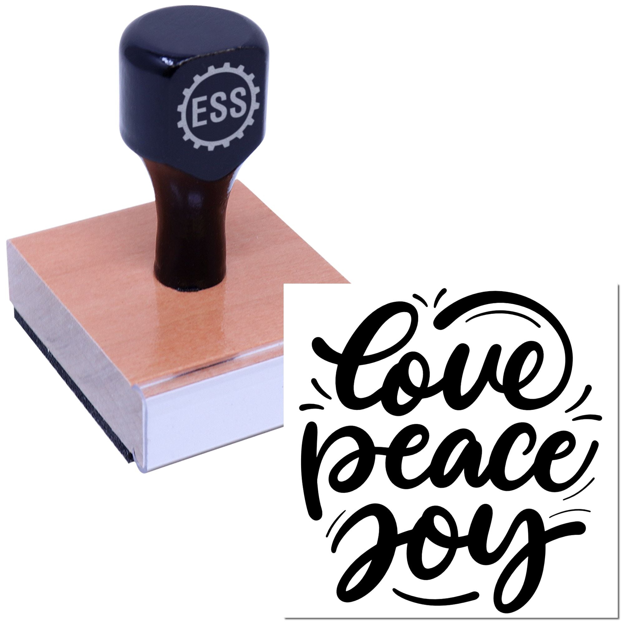 Handlettered Joyful Harmony Place Card Rubber Stamp