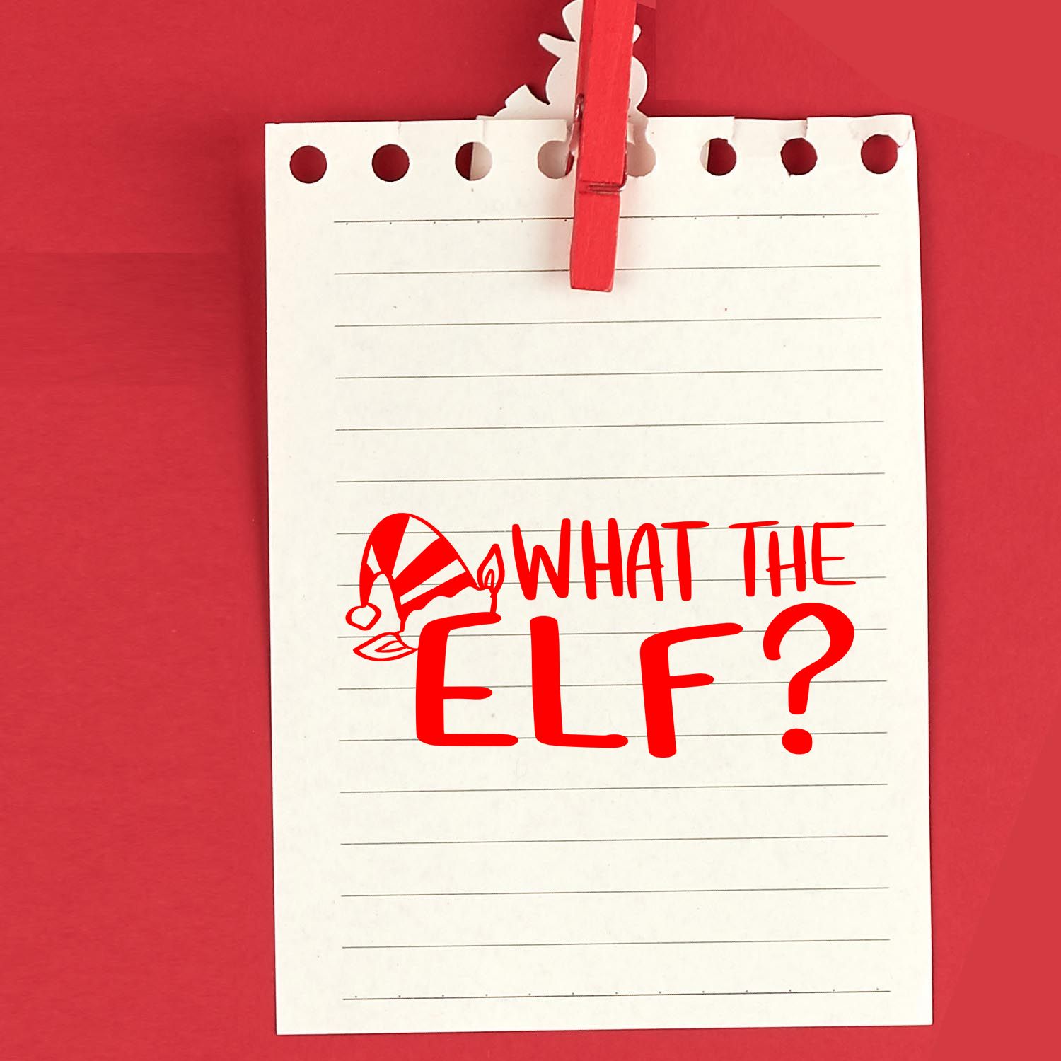 Bewildered Christmas Elf Card Making Rubber Stamp