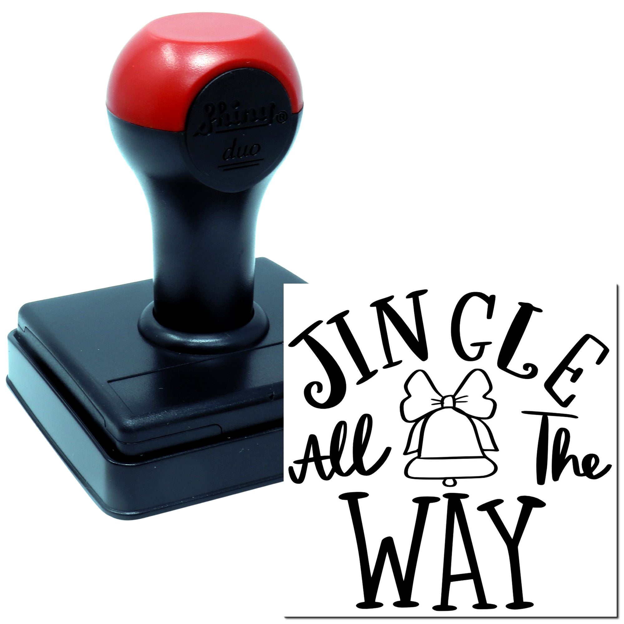 Duo Festive Bell Jingle Holiday Cheer Hand Stamp
