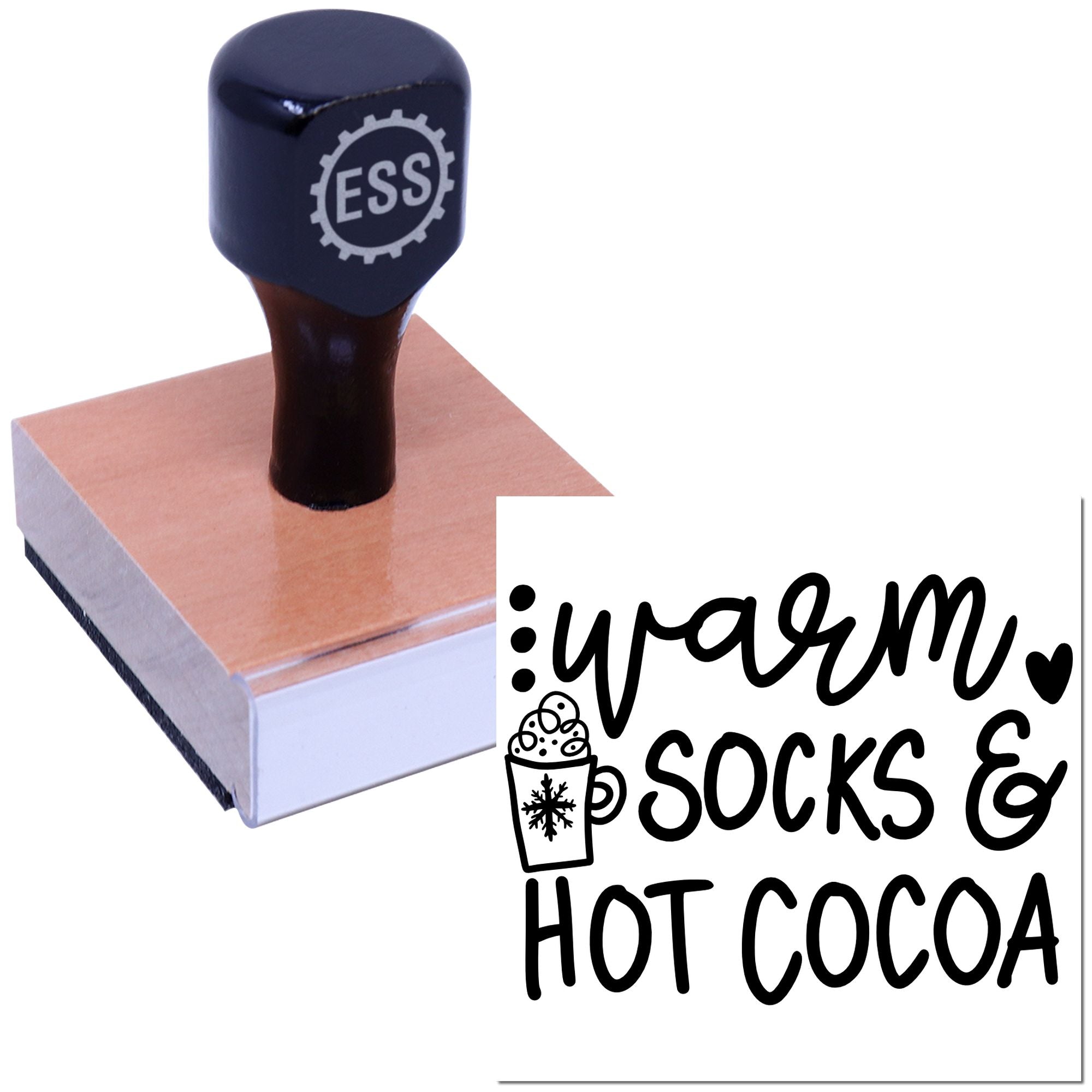 Cozy Socks Cocoa Craft Rubber Stamp