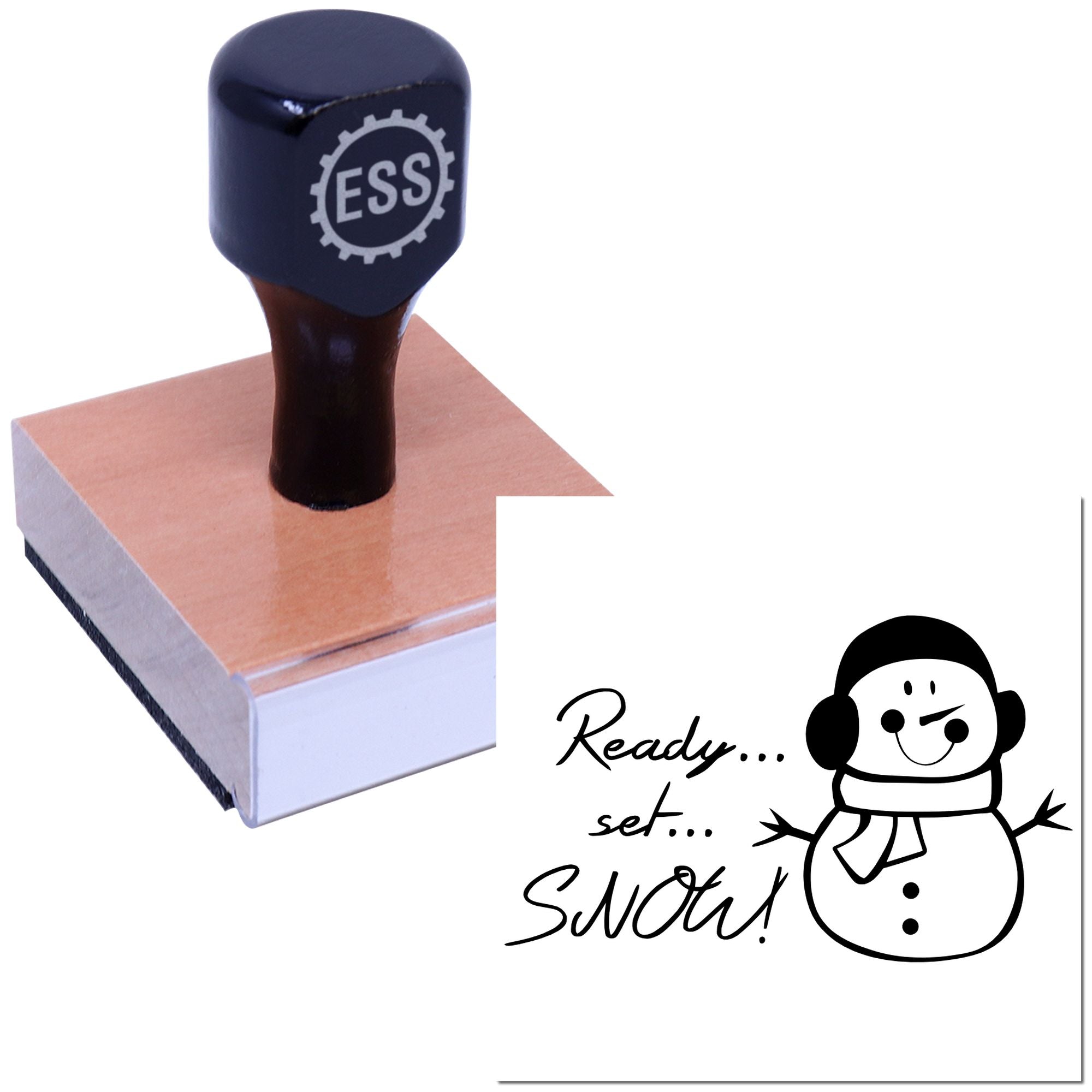 Playful Snowman Countdown Card Making Rubber Stamp