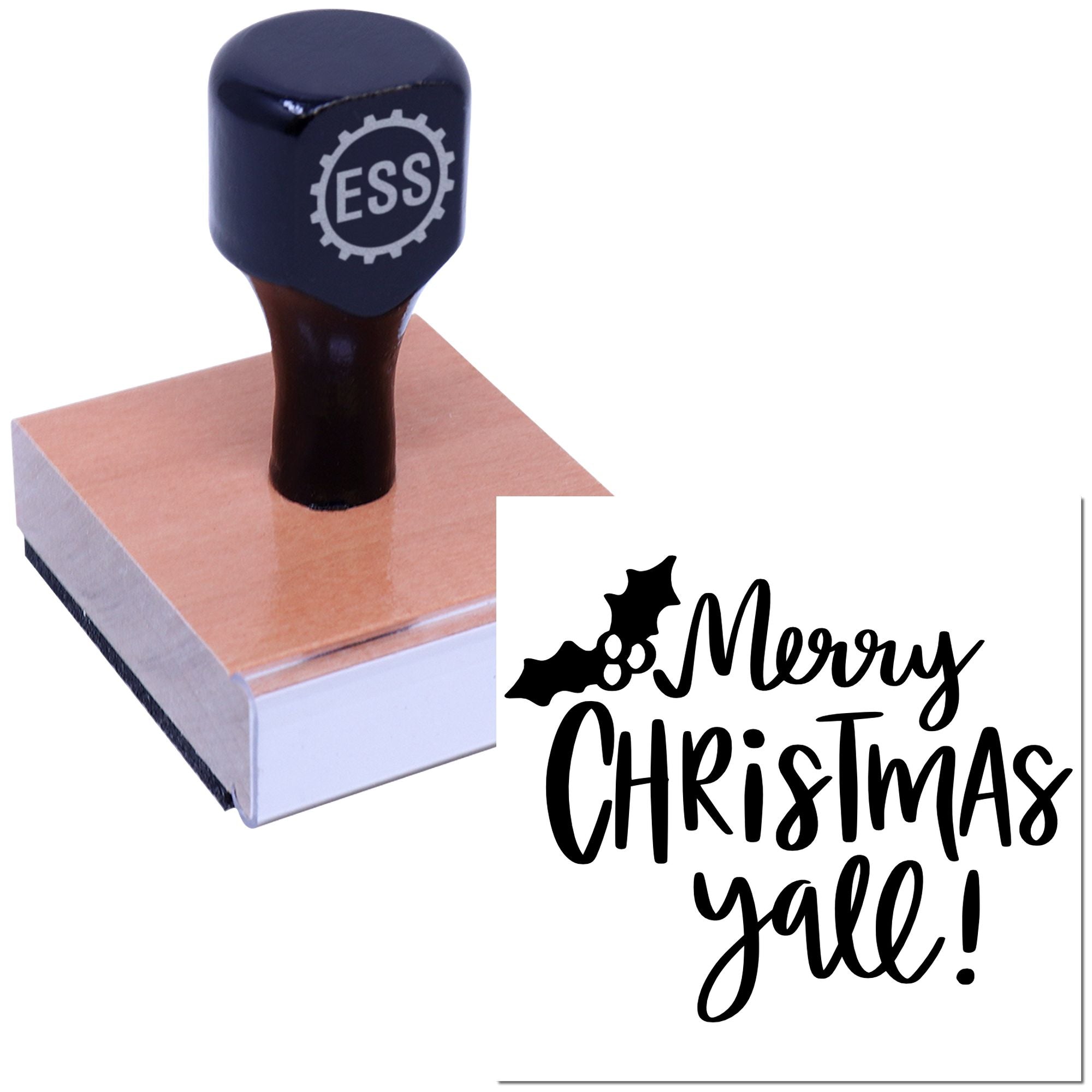 Holly Jolly Y’All Papercraft Rubber Stamp