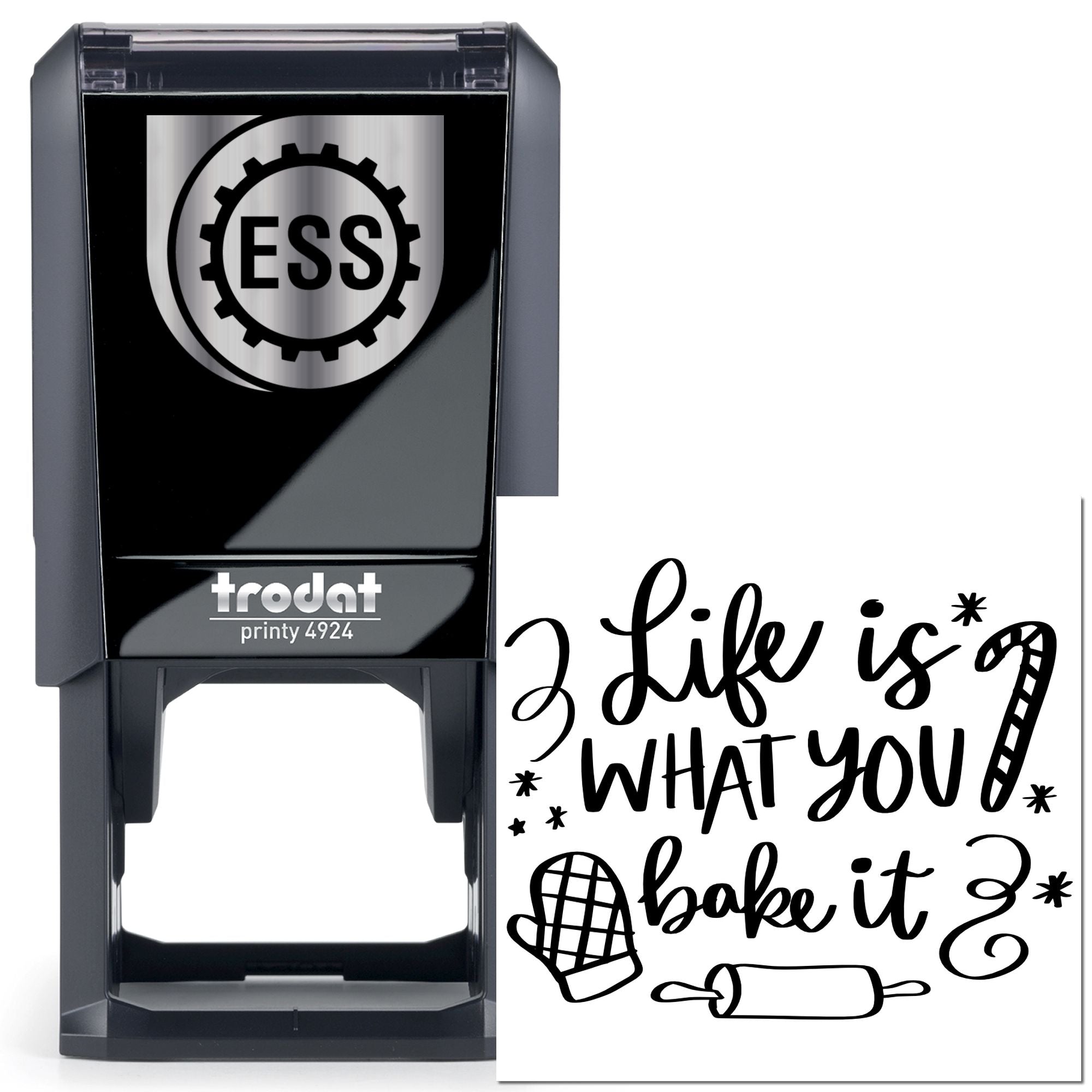 Self-Inking Bake Life Note Card Stamp