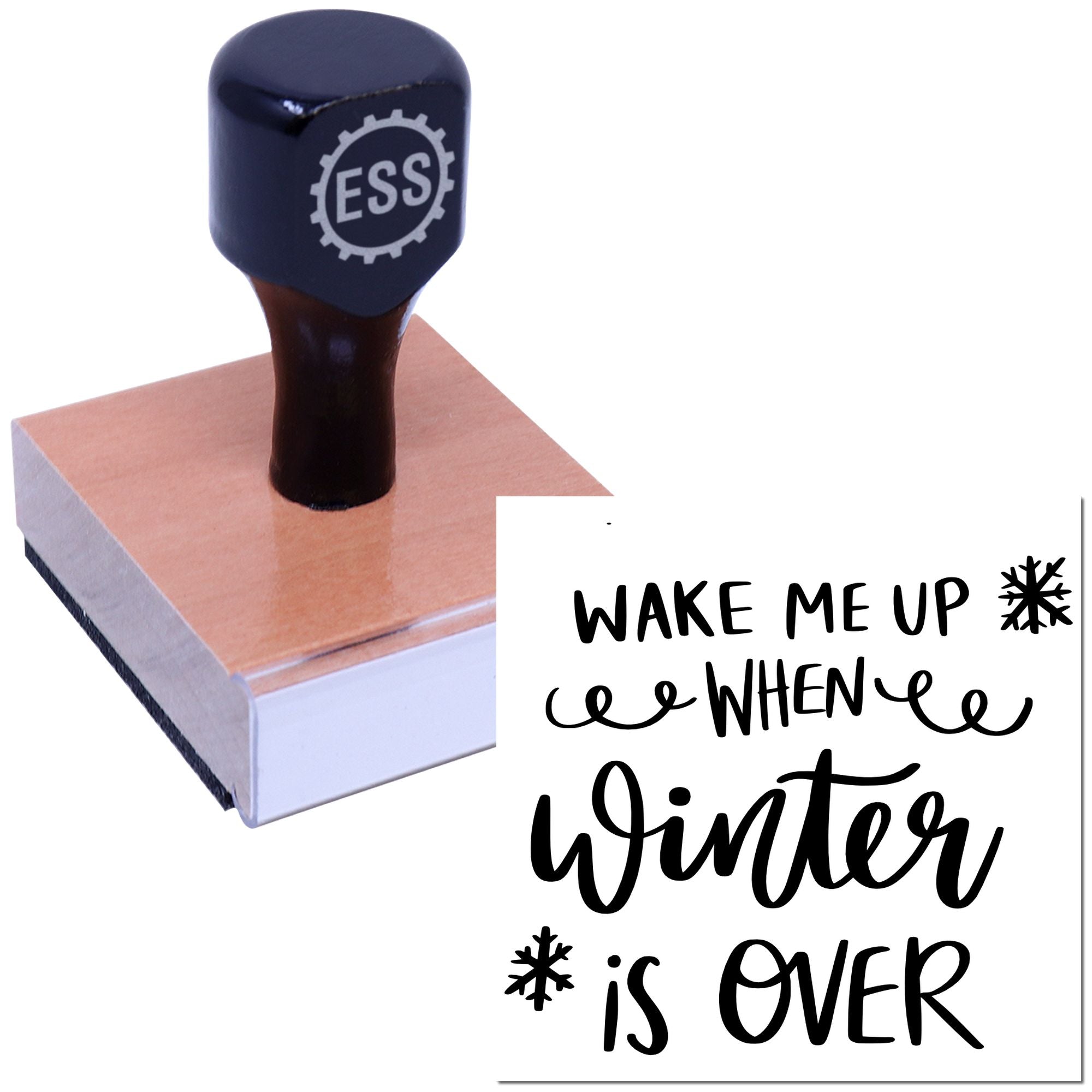 Hibernate Until Spring Postcard Rubber Stamp